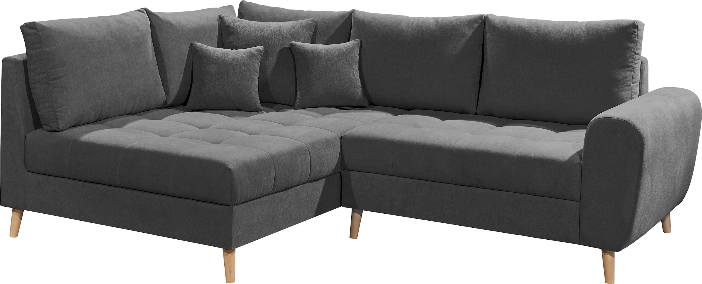 ED EXCITING DESIGN Ecksofa »Alice L-Form«, (Set), mit Hocker & 3 Zierkissen