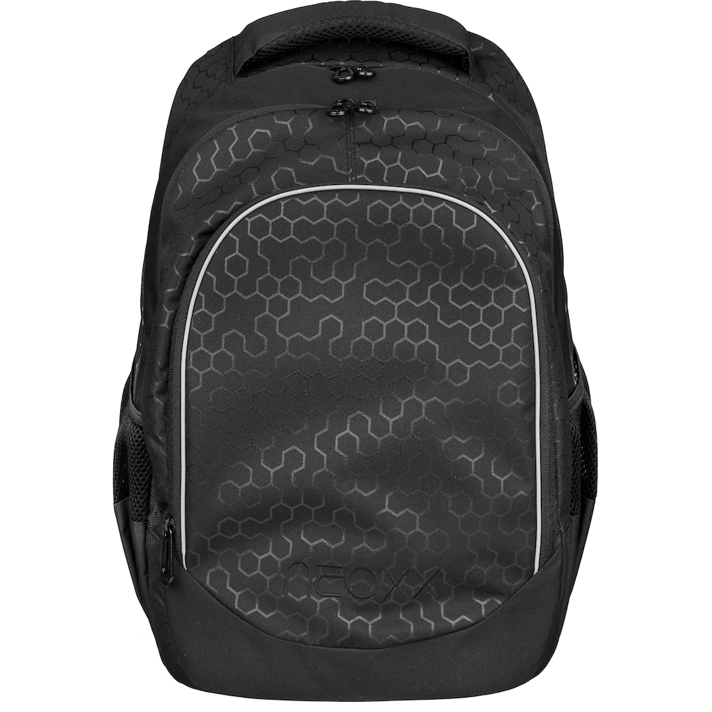 neoxx Schulrucksack »Fly, Lost in black«, Reflektionsnaht