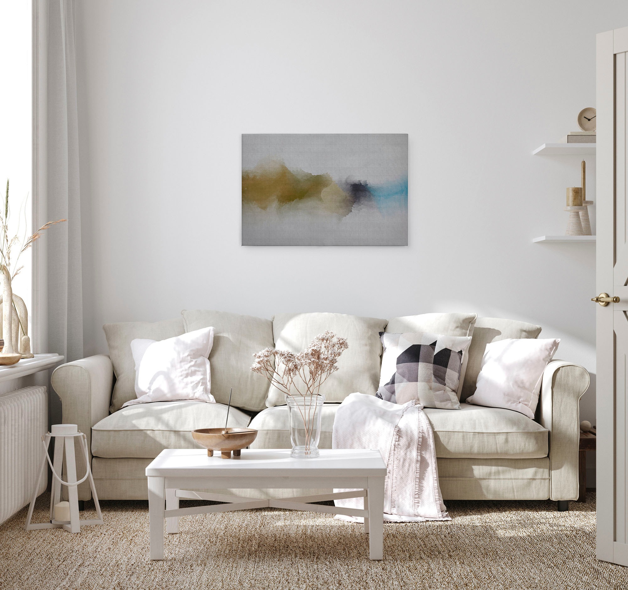 A.S. Création Leinwandbild »daydream 3«, Kunst-Abstrakt-Kinder, (1 St.), Keilrahmen Bild Farben Grau Bunt Leinwand-Bild Wohnzimmer modern Wand