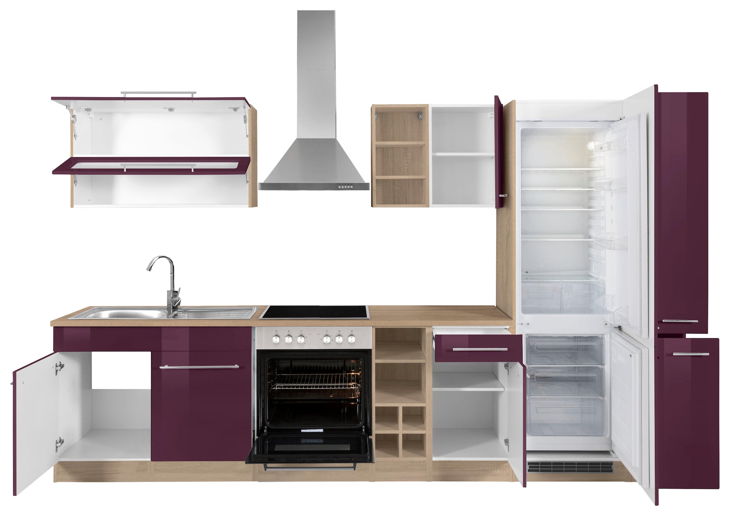 KOCHSTATION Küchenzeile »KS-Eton«, ohne E-Geräte, Breite 330 cm