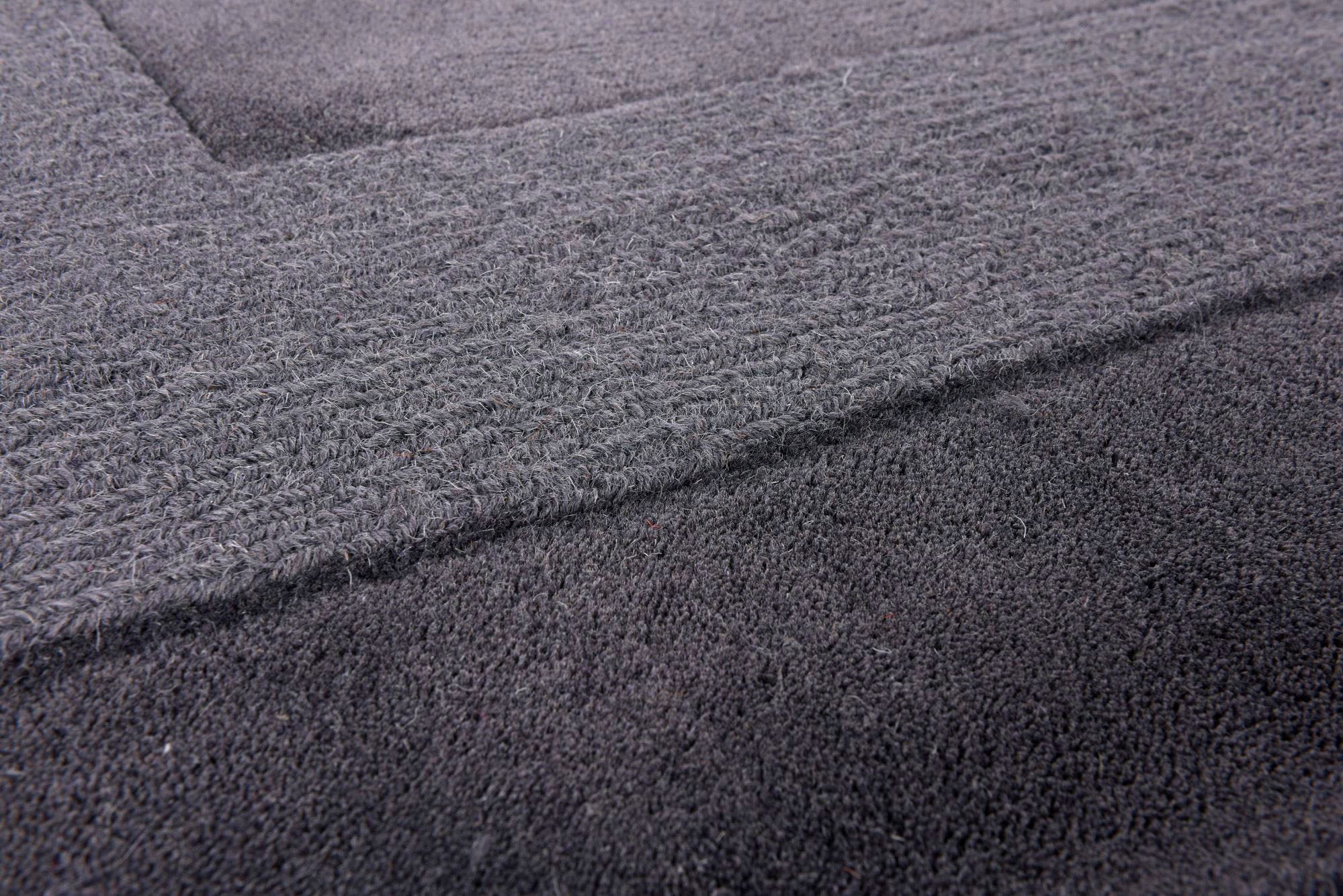 THEKO Wollteppich »USEDOM 8301«, rechteckig, 11 mm Höhe, Uni Farben, reine Wolle, handgetuftet, mit Bordüre