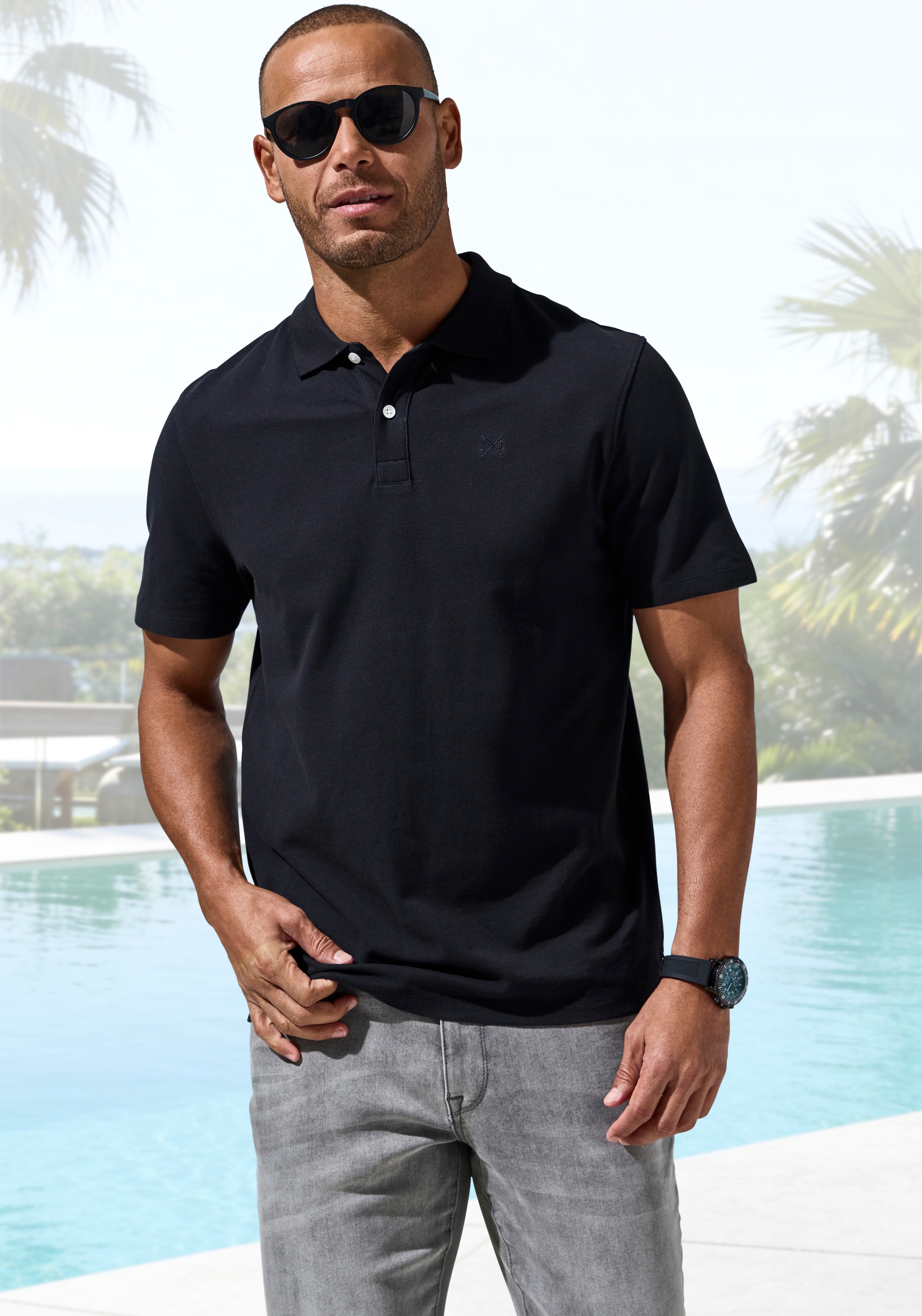 John Devin Poloshirt im-2er-Pack, 2 mit dezenter- hochwertiger Logostickerei - 2er-Sparpack