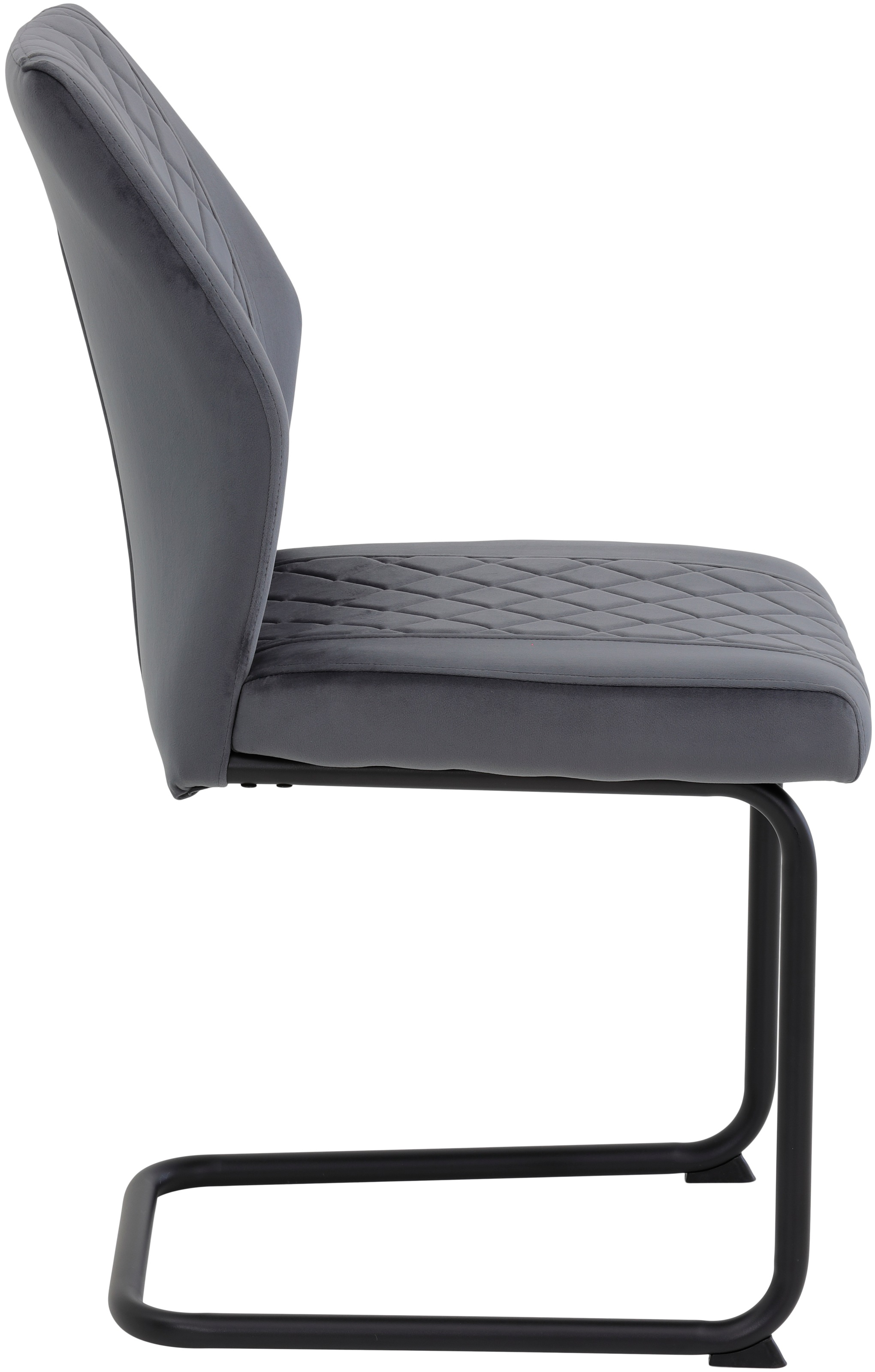 HELA Freischwinger »Freischwinger DALLAS 140kg belastbar, mit Rautensteppung«, (Set), 4 St., Samtvelours VELVET, Esszimmerstuhl, Rücken und Sitz ergonomisch gepolstert