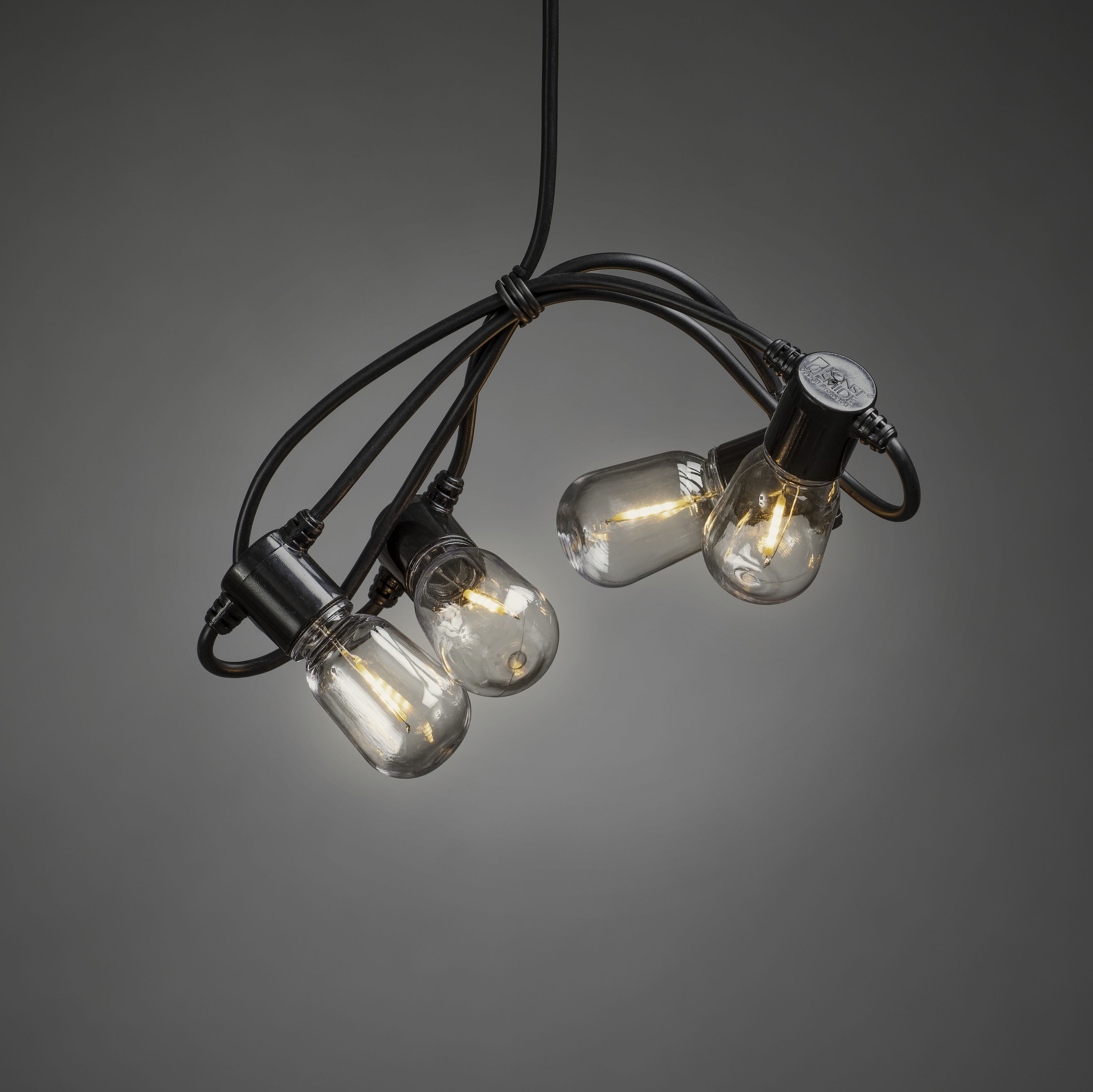 KONSTSMIDE LED-Lichterkette, 20 St.-flammig, LED Biergartenkette, klar, 20 klare Birnen / 40 bernsteinfb. Dioden