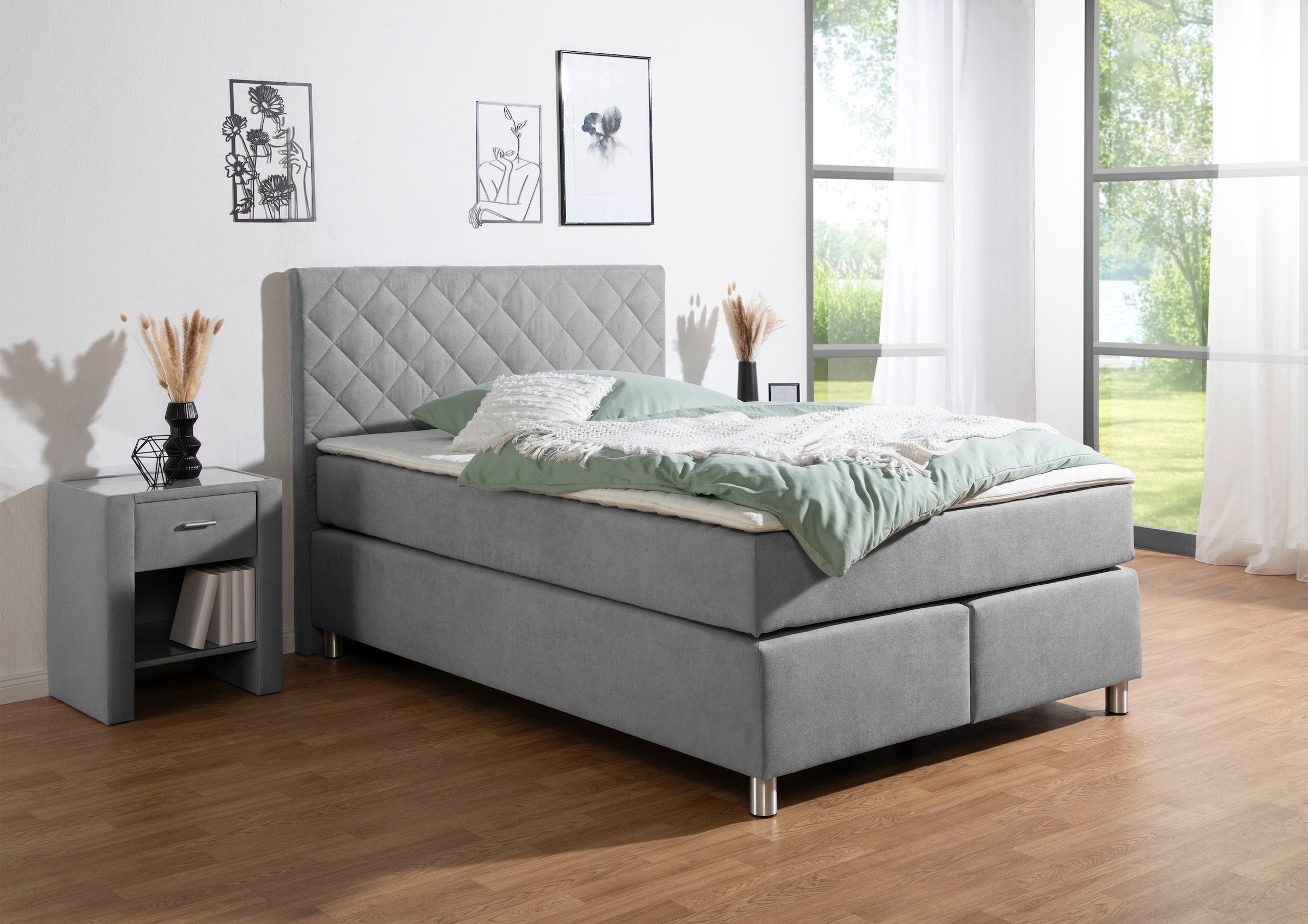 Home affaire Boxspringbett »Bernard, in verschiedenen Breiten« inkl. Topper günstig online kaufen