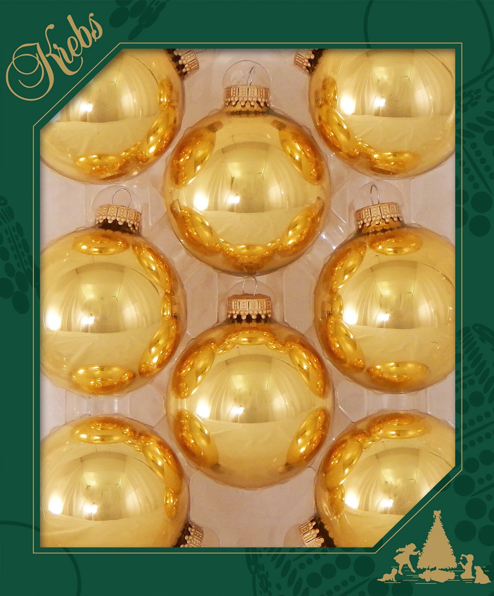 Krebs Glas Lauscha Weihnachtsbaumkugel »CBK90251, Weihnachtsdeko, Christbaumschmuck, Christbaumkugeln Glas«, (Set, 8 St.)