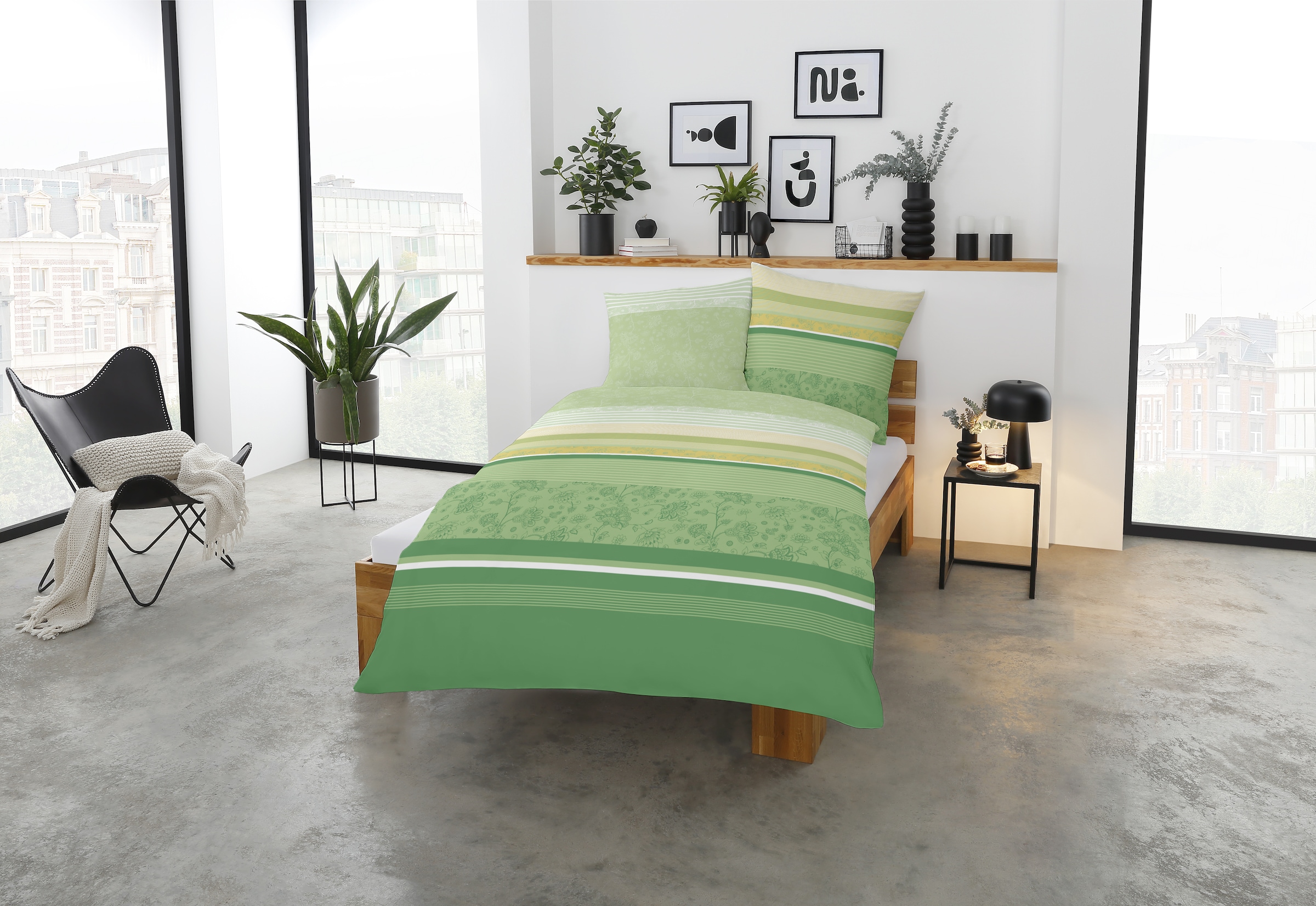 CASATEX Bettwäsche »Teri«, zarte Blüten und Streifen, frische, elegante Farben