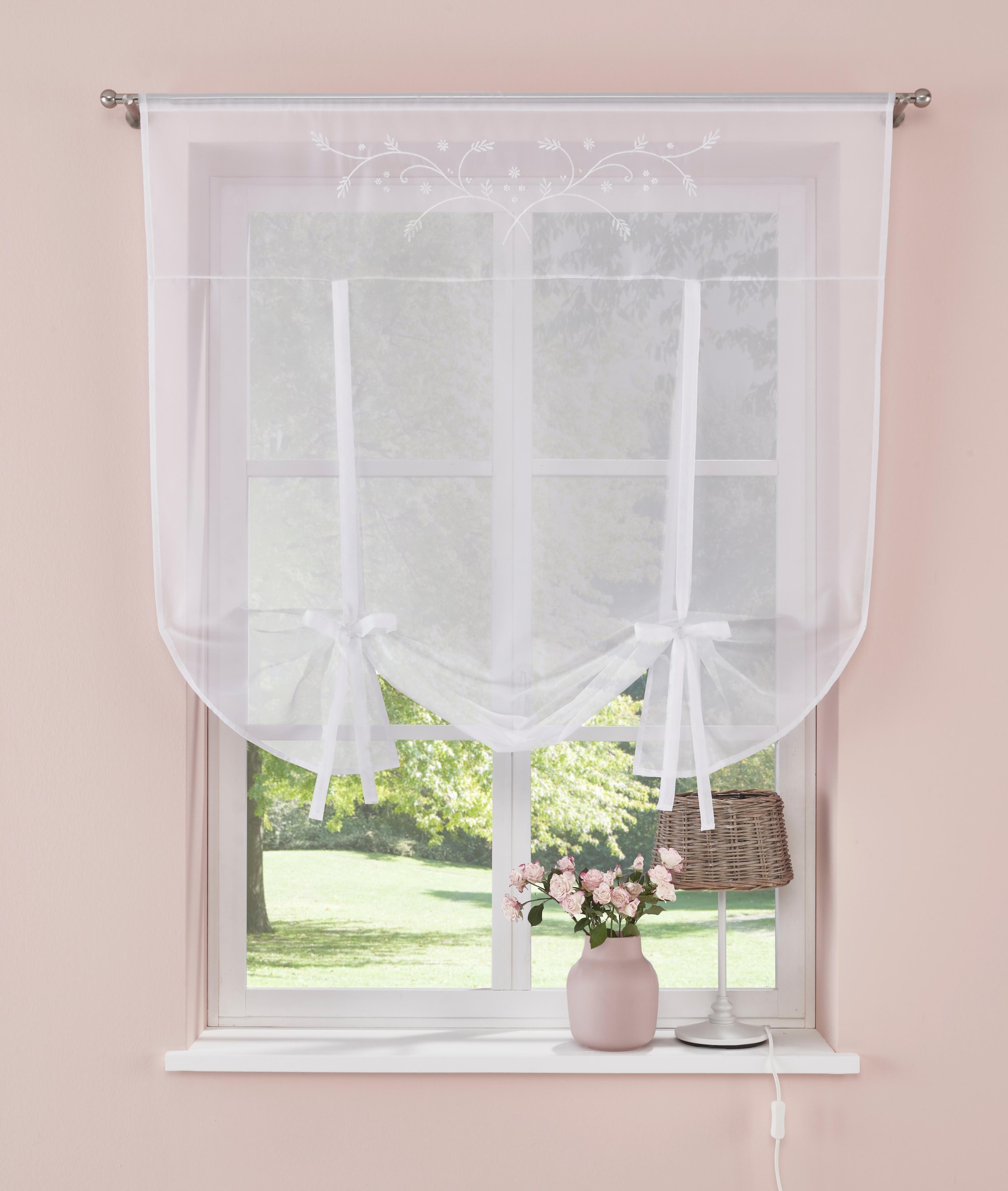 Home affaire Gardine »Lulu«, (1 St.), transparent, Voile mit Stickerei