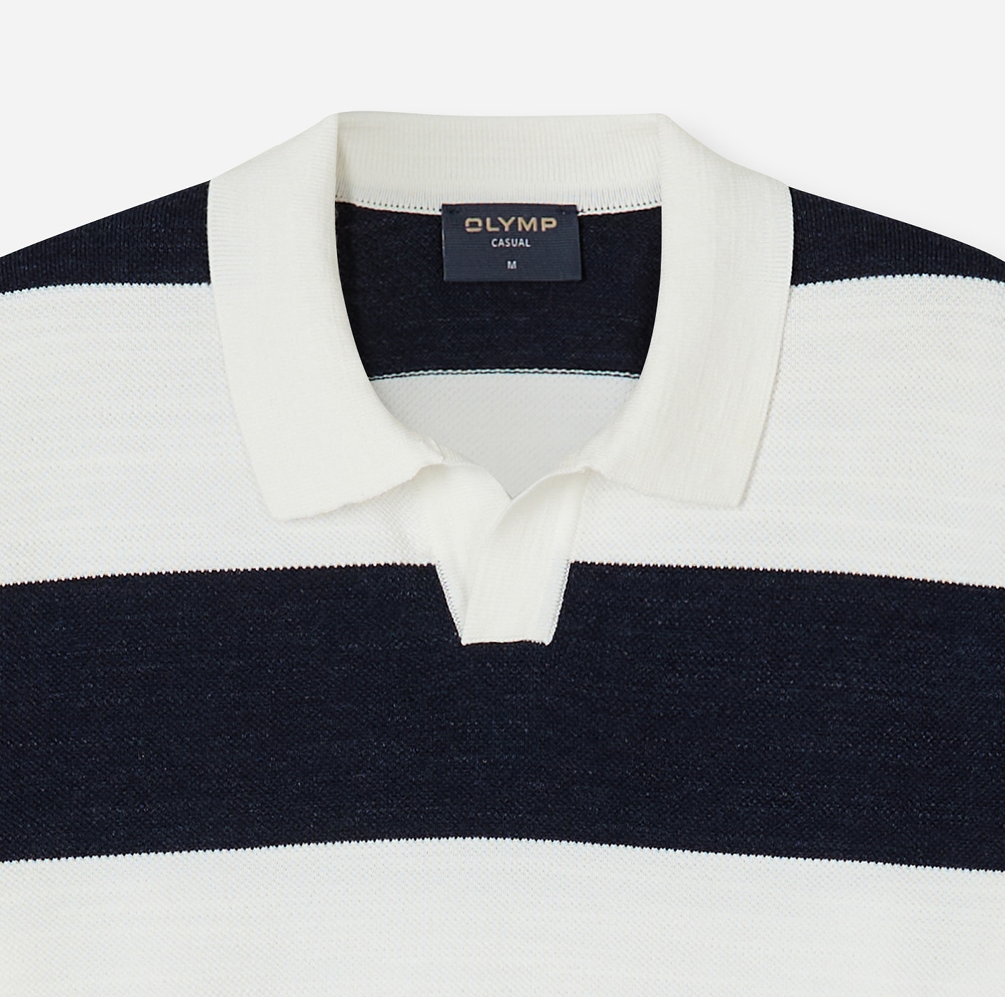 OLYMP Kurzarmshirt mit Block-Streifen und im Strick-Look