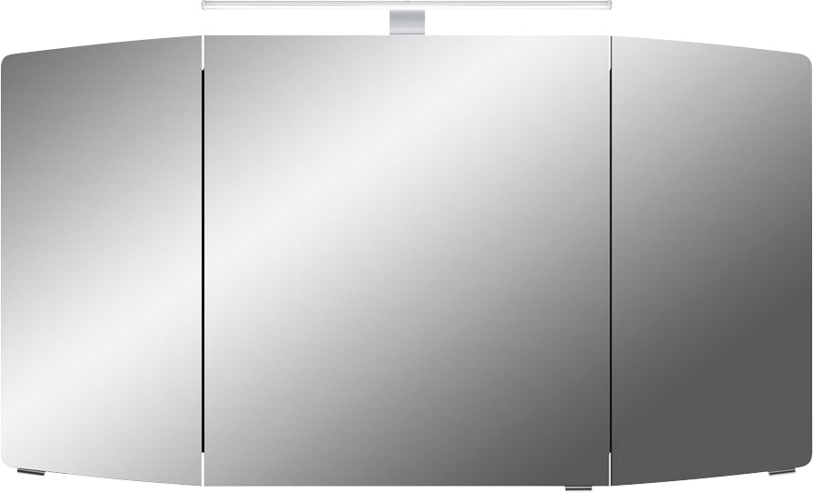 Saphir Spiegelschrank »Cassca Sprint Badschrank, 3 Spiegeltüren, 6 Einlegeböden, 120 cm breit«, inkl. LED-Beleuchtung, Türdämpfer, Schalter-/Steckdosenkombination