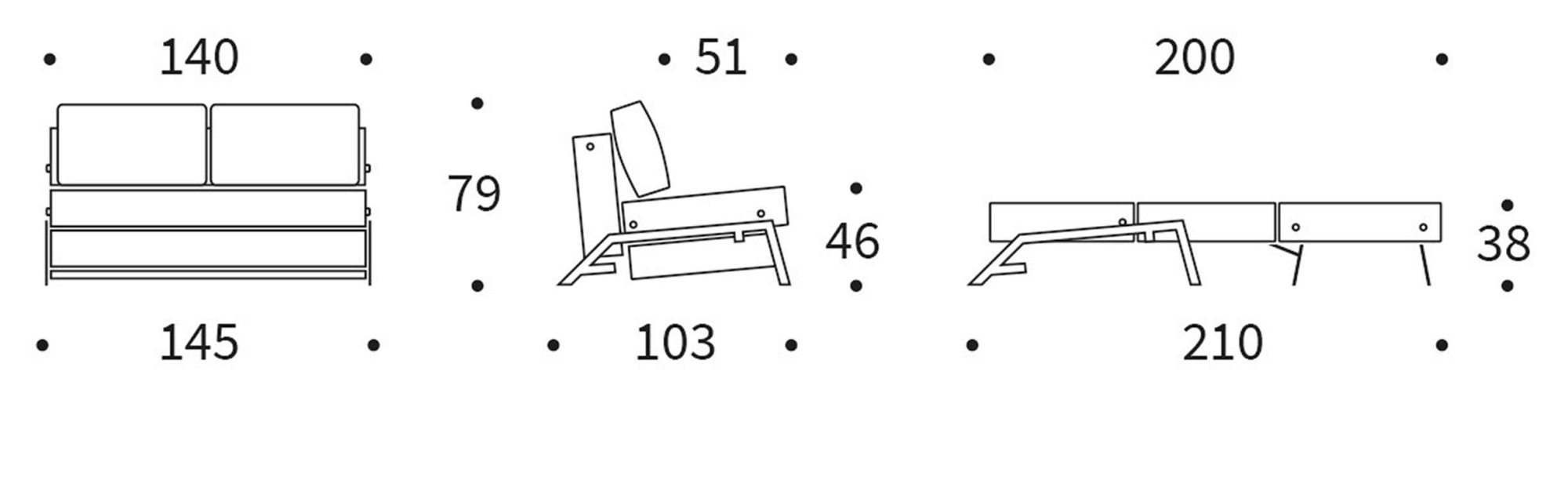 INNOVATION LIVING ™ Schlafsofa »Cubed Klappsofa, hochwertige Schlaffunktion, Design und extra Komfort«, Frontauszug, sehr platzsparend, abgewinkelt Sitzen, waagerecht liegen