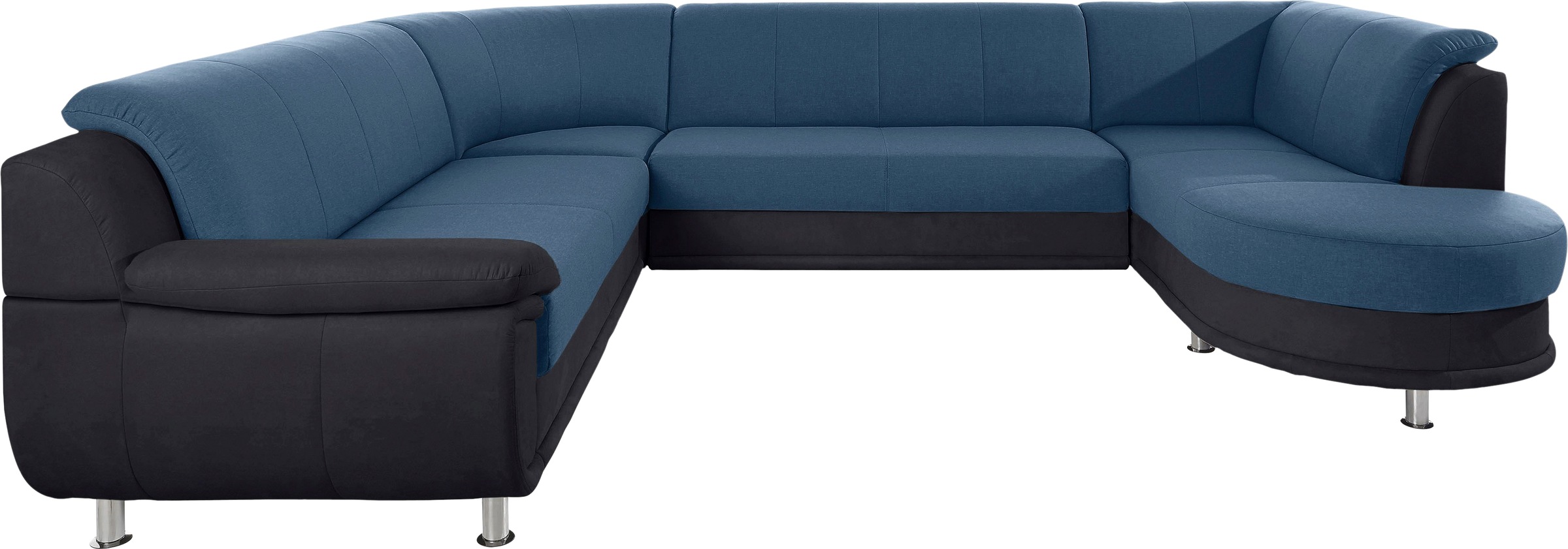 TRENDMANUFAKTUR Wohnlandschaft »Rondo 3, zeitlos und modern, im Materialmix, U-Form« wahlweise für mehr Komfort mit Federkern, wahlweise mit Bettfunktion