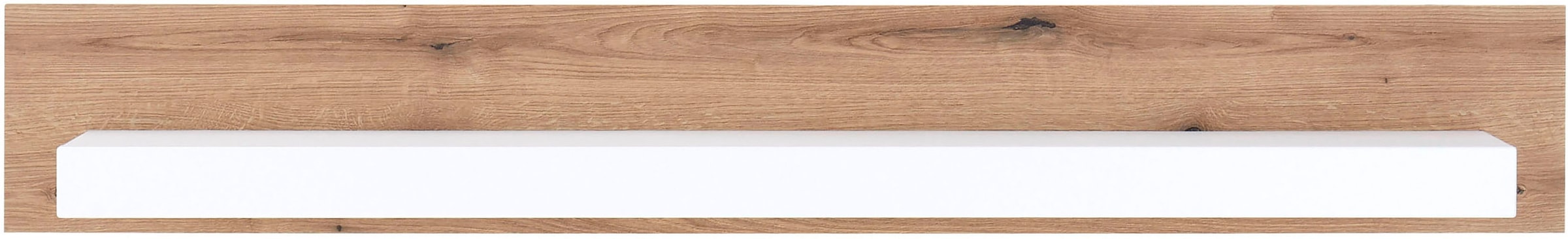 INOSIGN Wandboard »Brixen, modernes Wandregal, Hängeregal mit Ablage«, vielseitig einsetzbares Hängeregal, Weiß mit Eiche Evoke Dekor