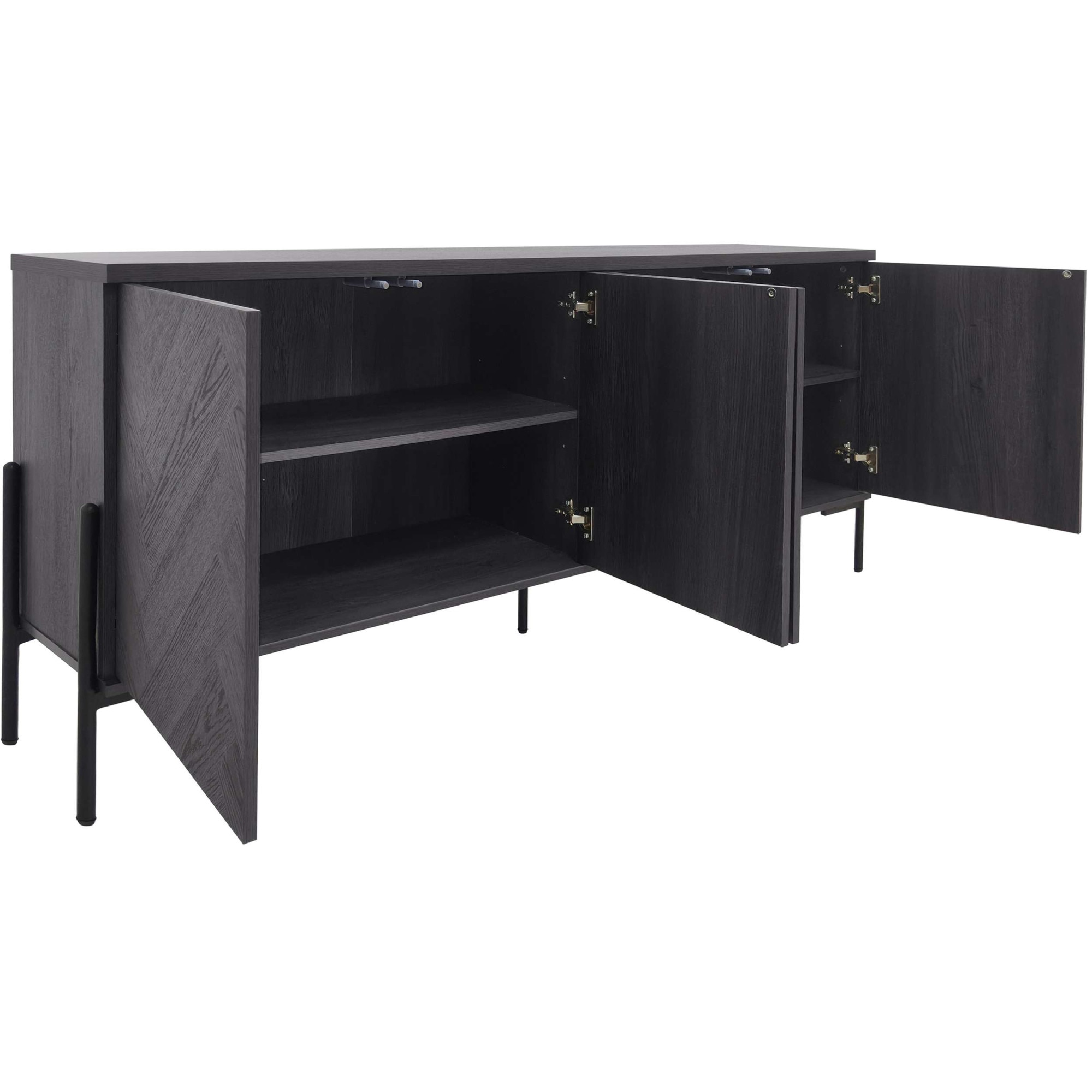 Leonique Sideboard »Eadwine« Kommode, Push-to-open, Türen mit Fischgräten Muster, Breite 175 cm