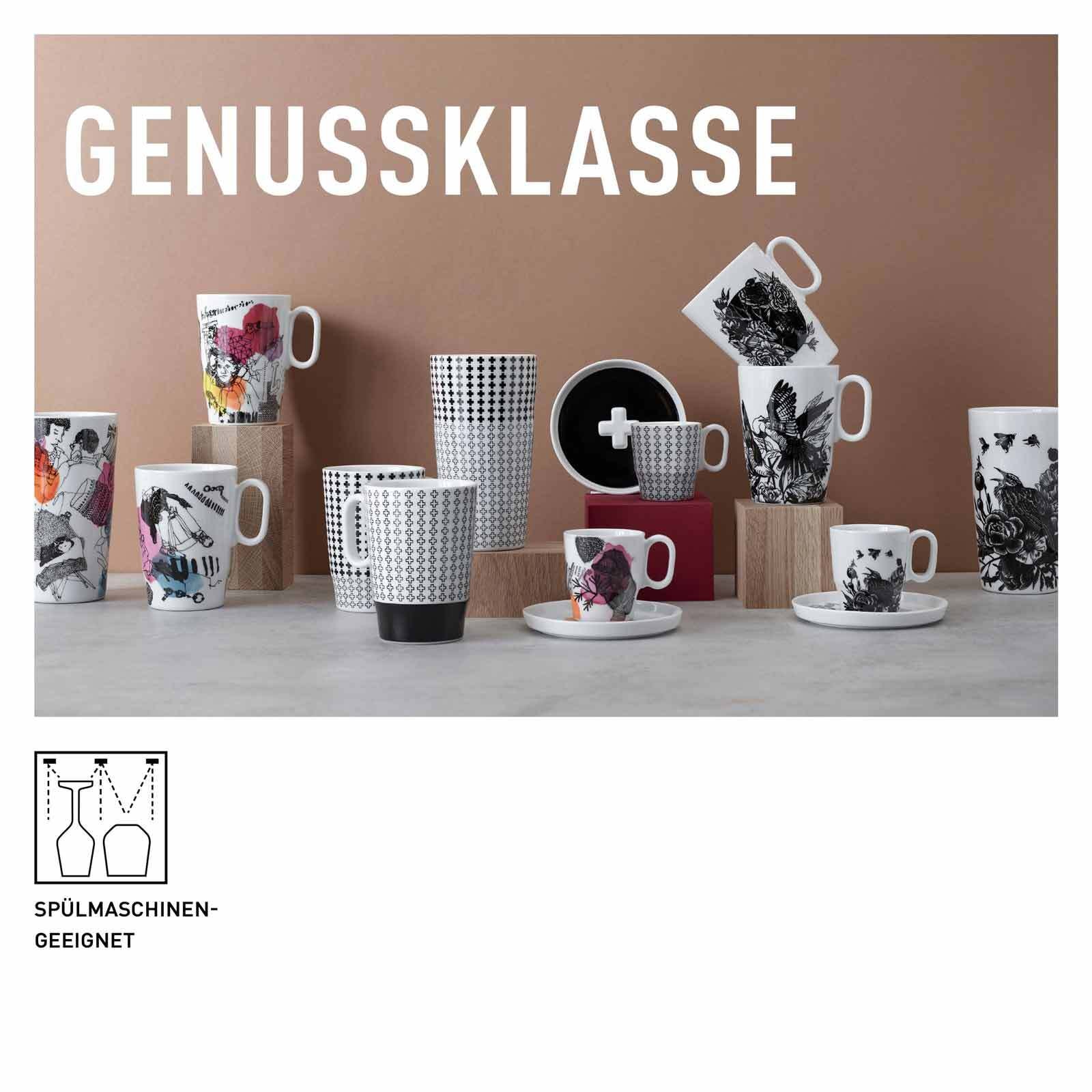 Ritzenhoff Becher »Kaffeebecher XL Genussklasse 525 ml schwarz-weiß«