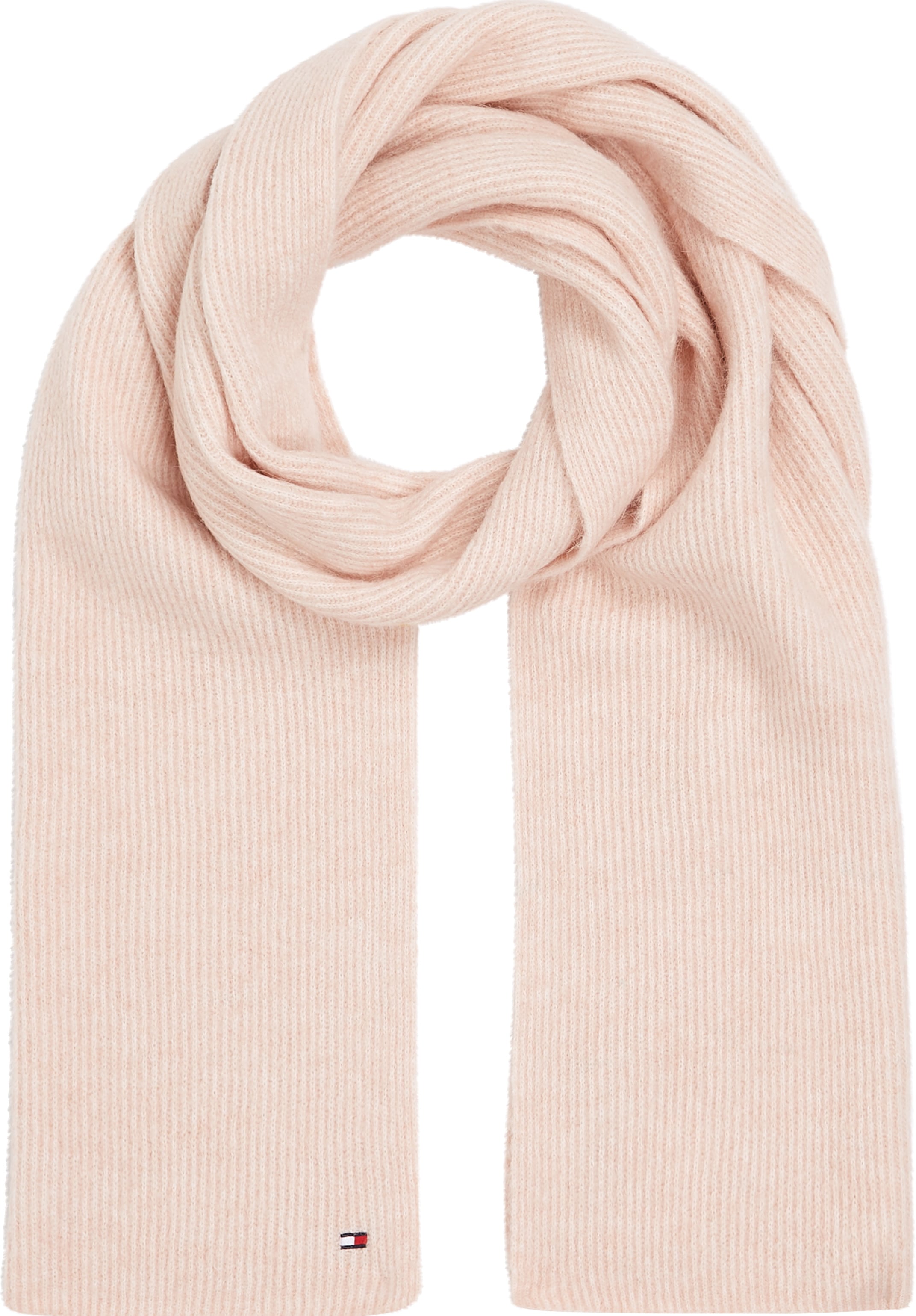 Tommy Hilfiger Strickschal »ESSENTIAL FLAG FUZZY SCARF«, mit Logostickerei