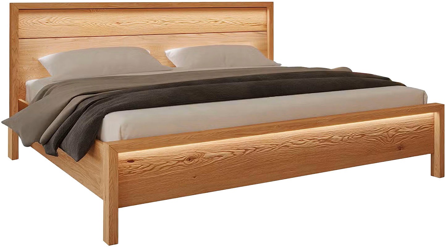 Home affaire Massivholzbett »Léopoldine aus Kernbuche mit Rauholz-Applikati günstig online kaufen