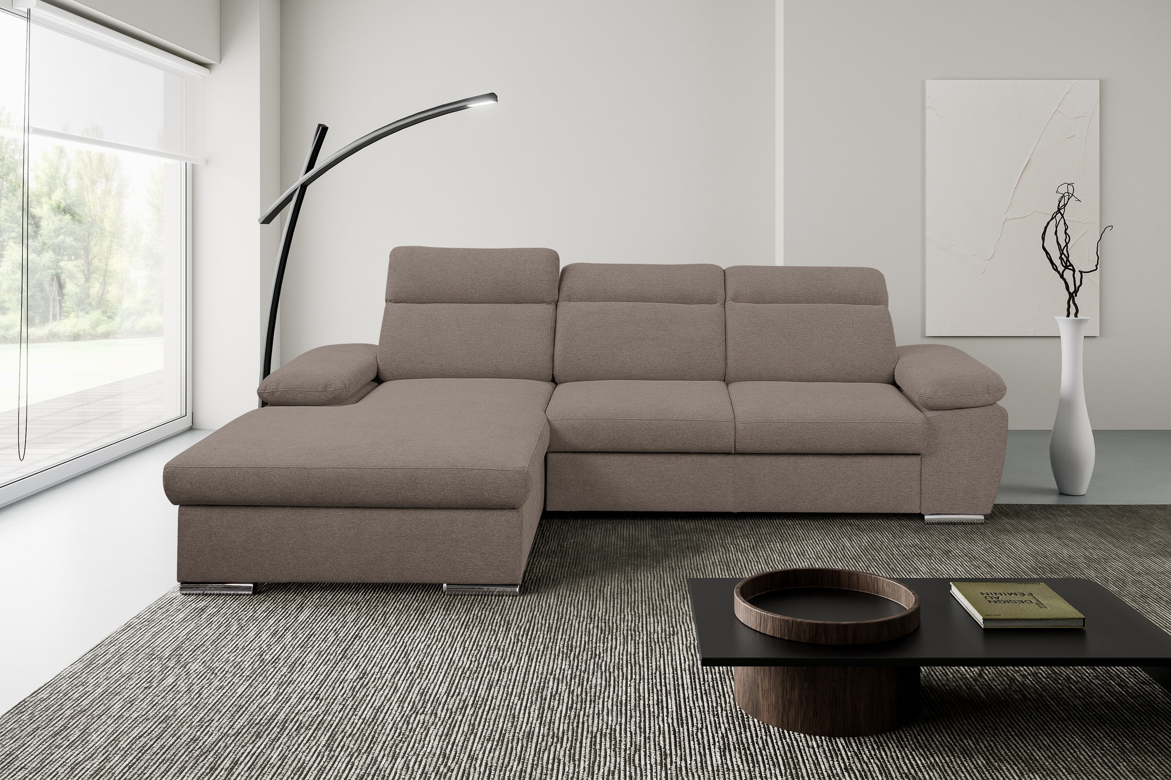 WERK2 Ecksofa »Palma modernes Schlafsofa mit Bettkasten, L-Form, B/T 282/18 günstig online kaufen