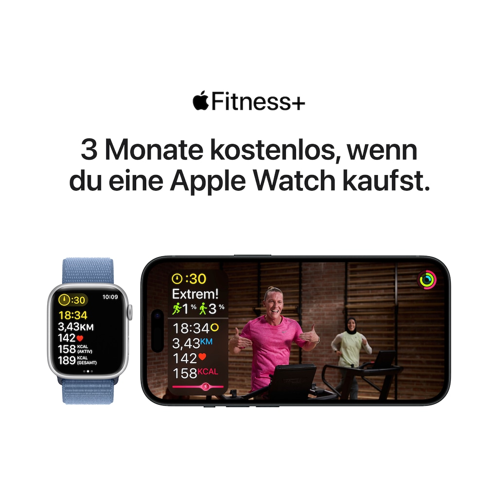 Apple Smartwatch »Watch Series 9 GPS + Cellular Stainless Steel 45mm M/L«, (Watch OS 10)