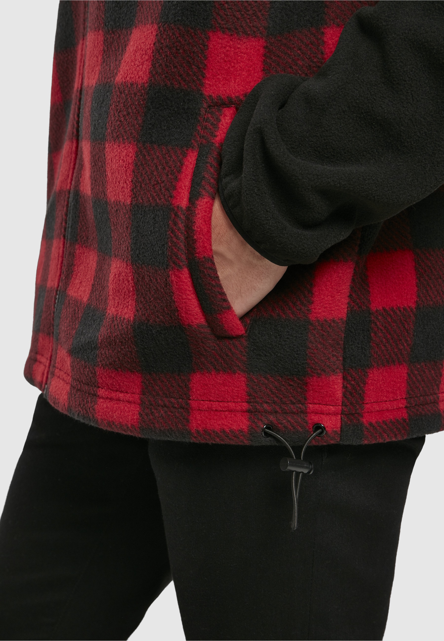 URBAN CLASSICS Winterjacke »Urban Classics Herren Patterned Polar Fleece Track Jacket« 1 Stk. tlg. mit Kapuze