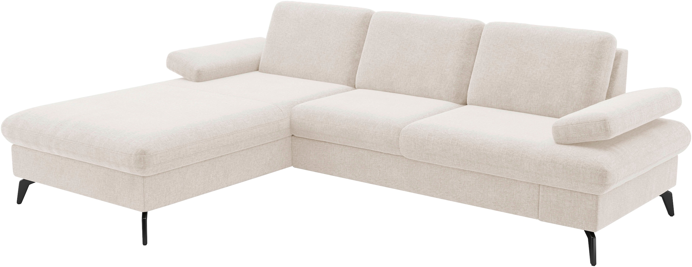 sit&more Ecksofa »Morris Jubi L-Form, B: 247 cm«, mit Armteilfunktion & 1 Zierkissen, optional Bettfunktion