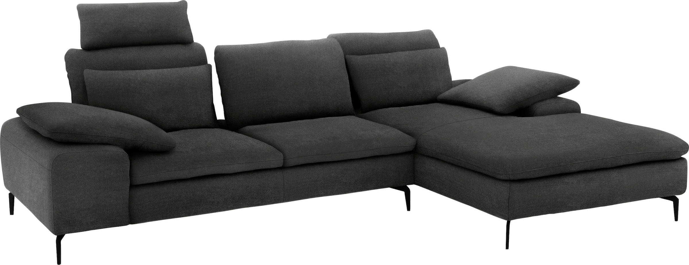 W.SCHILLIG Ecksofa »valentinoo, Designsofa, bequem, elegant und zeitlos, L-Form« inklusive Hocker, mit Sitztiefenverstellung, Breite 299 cm