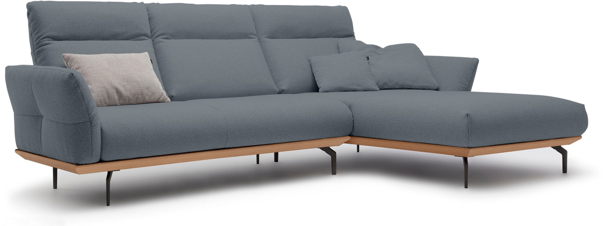Creation BY ROLF BENZ Ecksofa »CR.460«, Sockel in Eiche, Alugussfüße in umbragrau, Breite 298 cm
