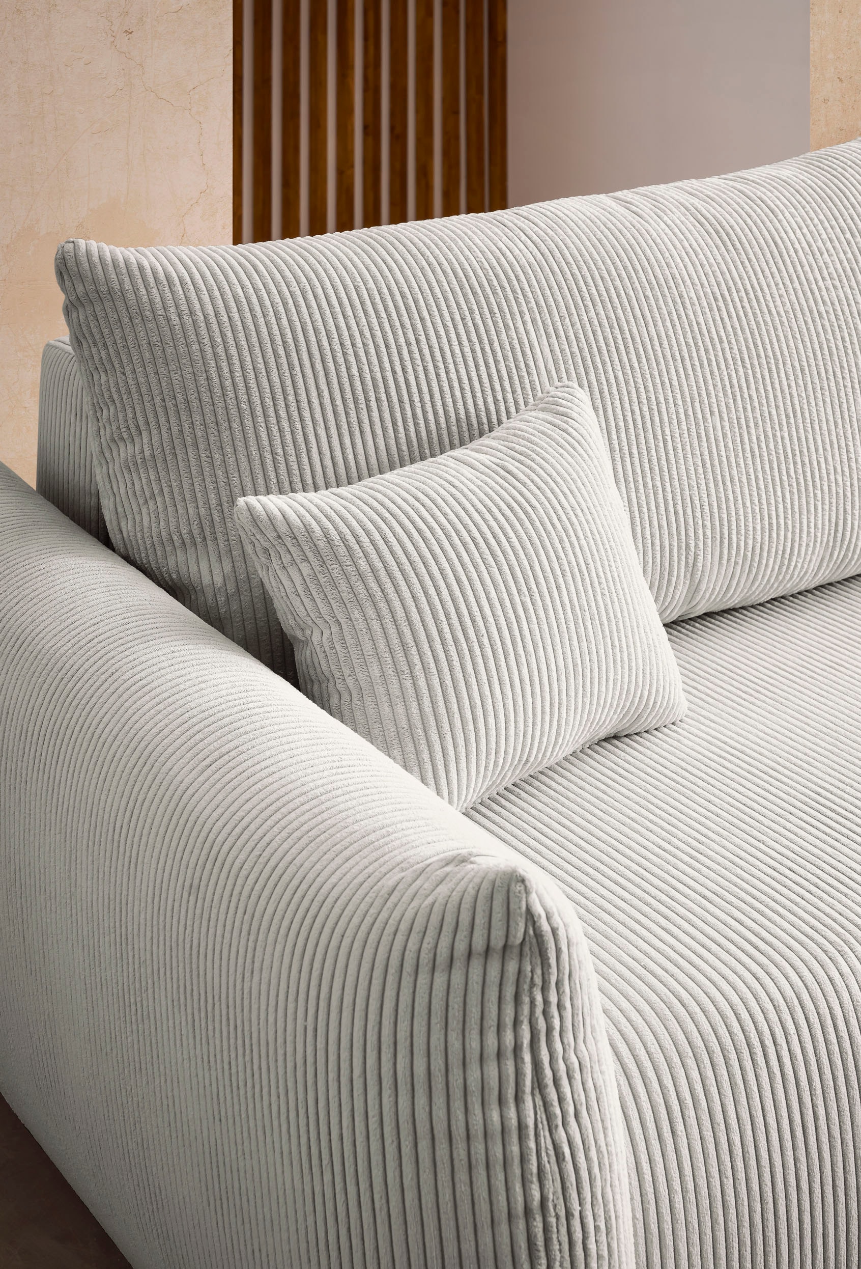 INOSIGN 3-Sitzer »MAVAS Schlafsofa mit Bettkasten«, ca.240/108cm (Liegefläche 212/145 cm), Cord, Chenille, Struktur