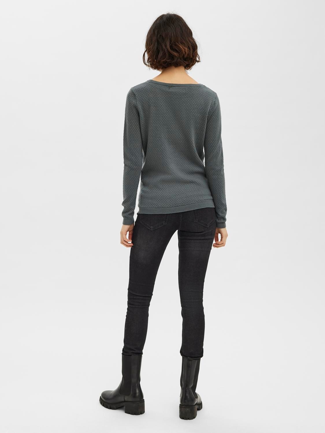 Vero Moda Rundhalspullover »VMCARE STRUCTURE LS O-NECK BLOU NOOS«, mit Strukturmuster