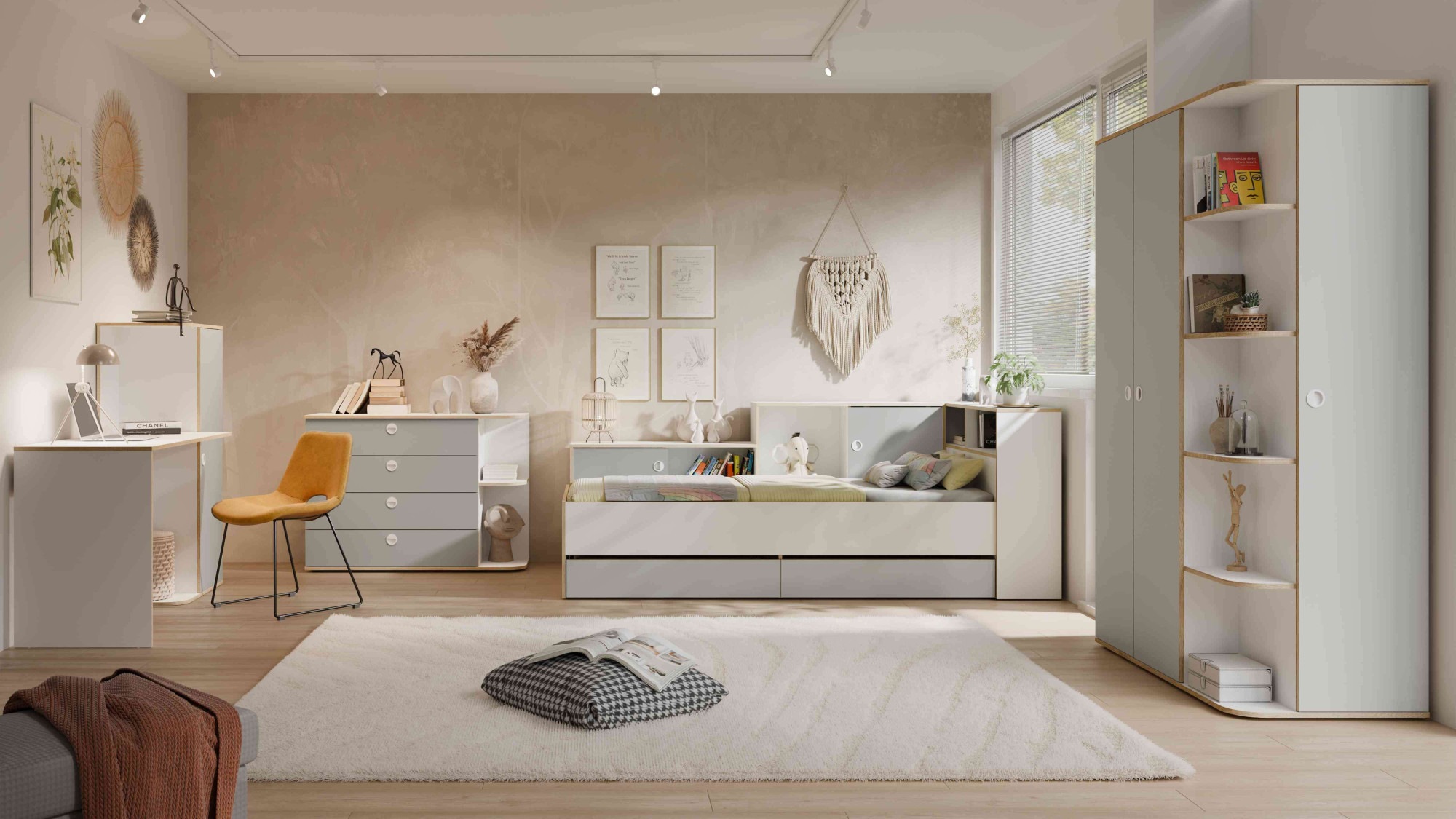 Home affaire Kommode »ELLETE Schrank mit 4 Schubladen und 2 offene Fächer, Breite 116 cm« Sideboard mit viel Stauraum, Maße B/T/H: 116/42/82,7 cm