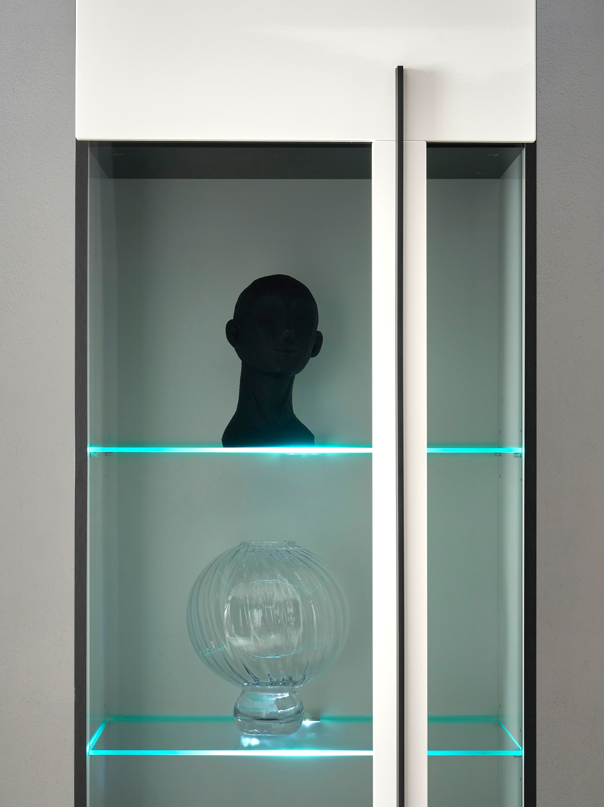INOSIGN Wohnwand »Cantara, moderne Anbauwand, Wohnzimmer-Set, in Eiche Evoke oder Weiß«, (Set), enthält eine Vitrine, ein Lowboard und zwei Wandboards