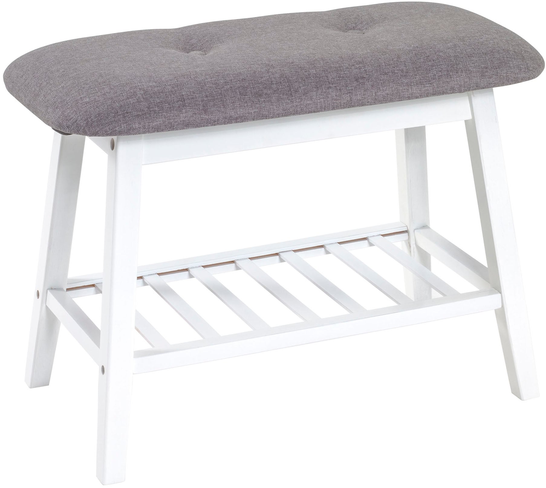HAKU Schuhbank »Flurbank, Garderobenbank, Sitzbank« rechteckig - aus Textil Grau - B/T/H 60/30/44 cm