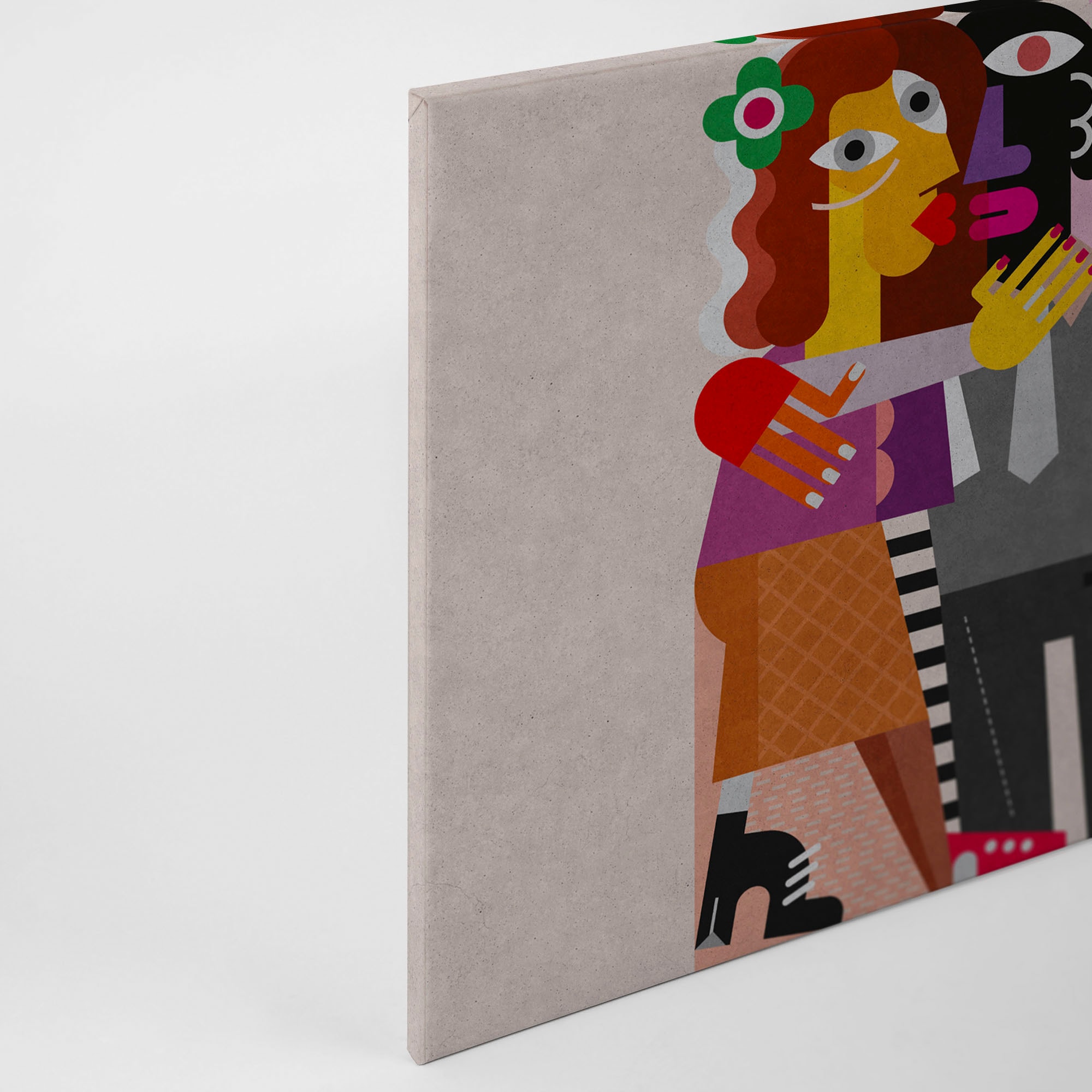 A.S. Création Leinwandbild »couples« Abstrakt | Kunst 1 Stk. tlg. Keilrahmen Bild Bunt Abstrakt Menschen Leinwand-Bild Wohnzimmer modern