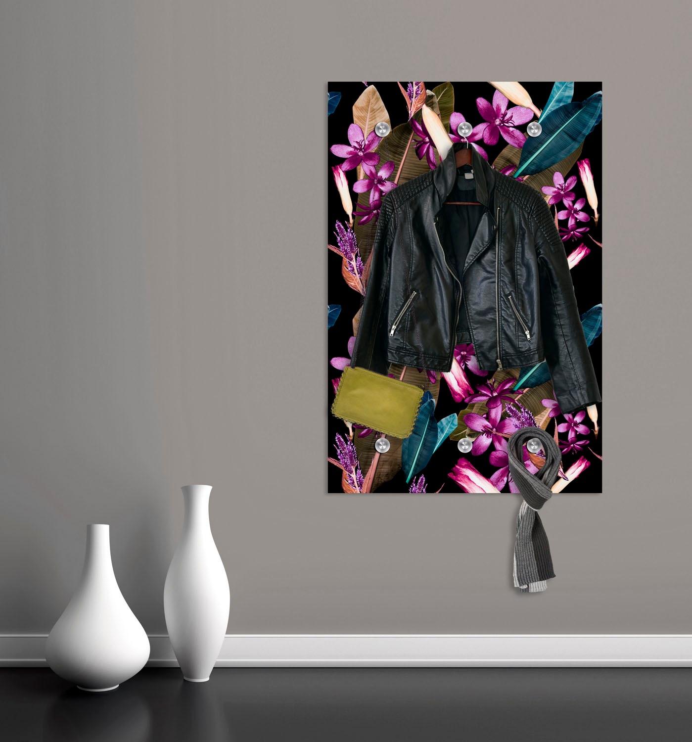 queence Garderobenleiste »Blumen«, mit 6 Haken, 80 x 120 cm günstig online kaufen