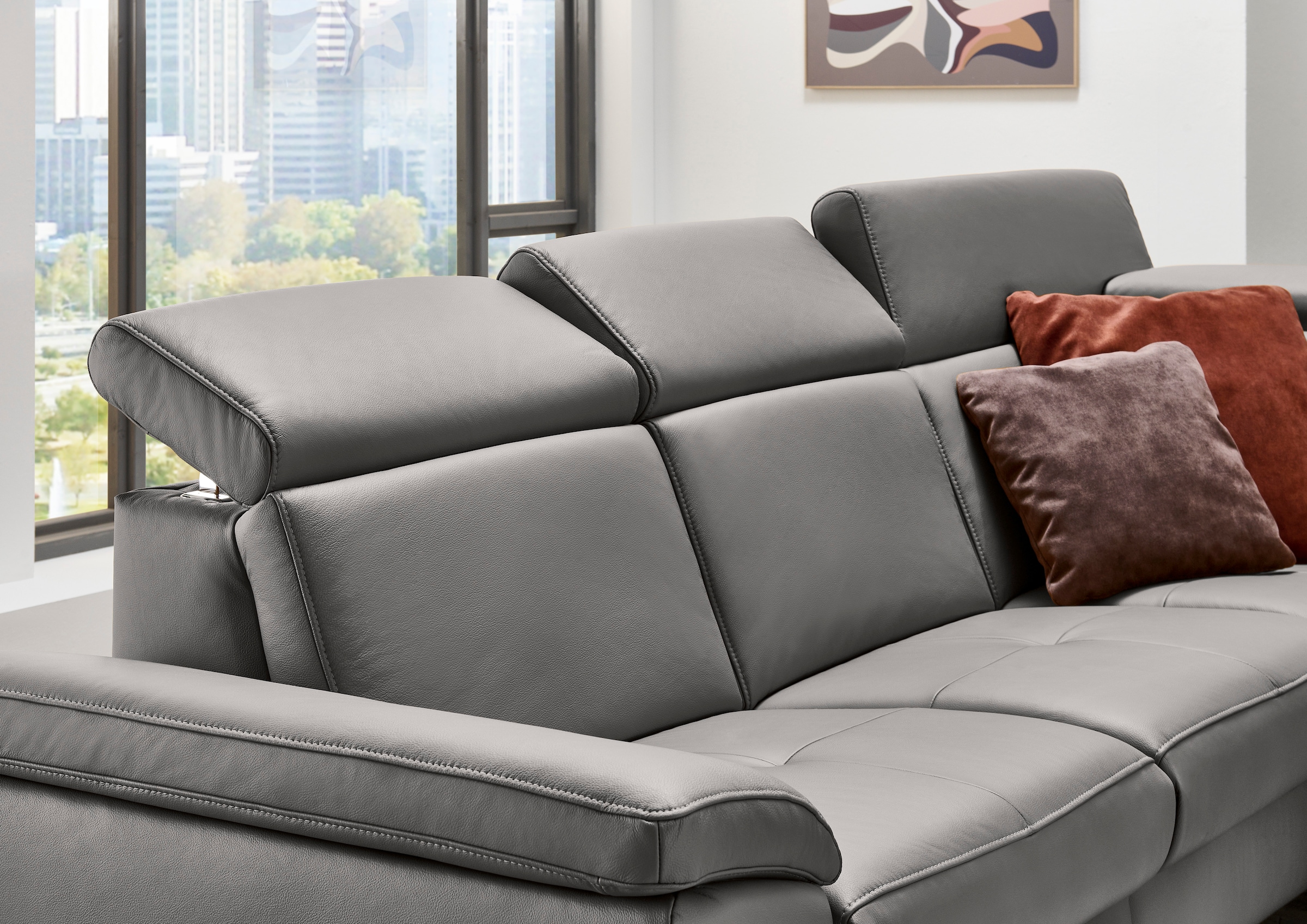 Die PlanBar Ecksofa »PN-EM23166 L-Form«, optional mit Kopfteilverstellung und Stauraum