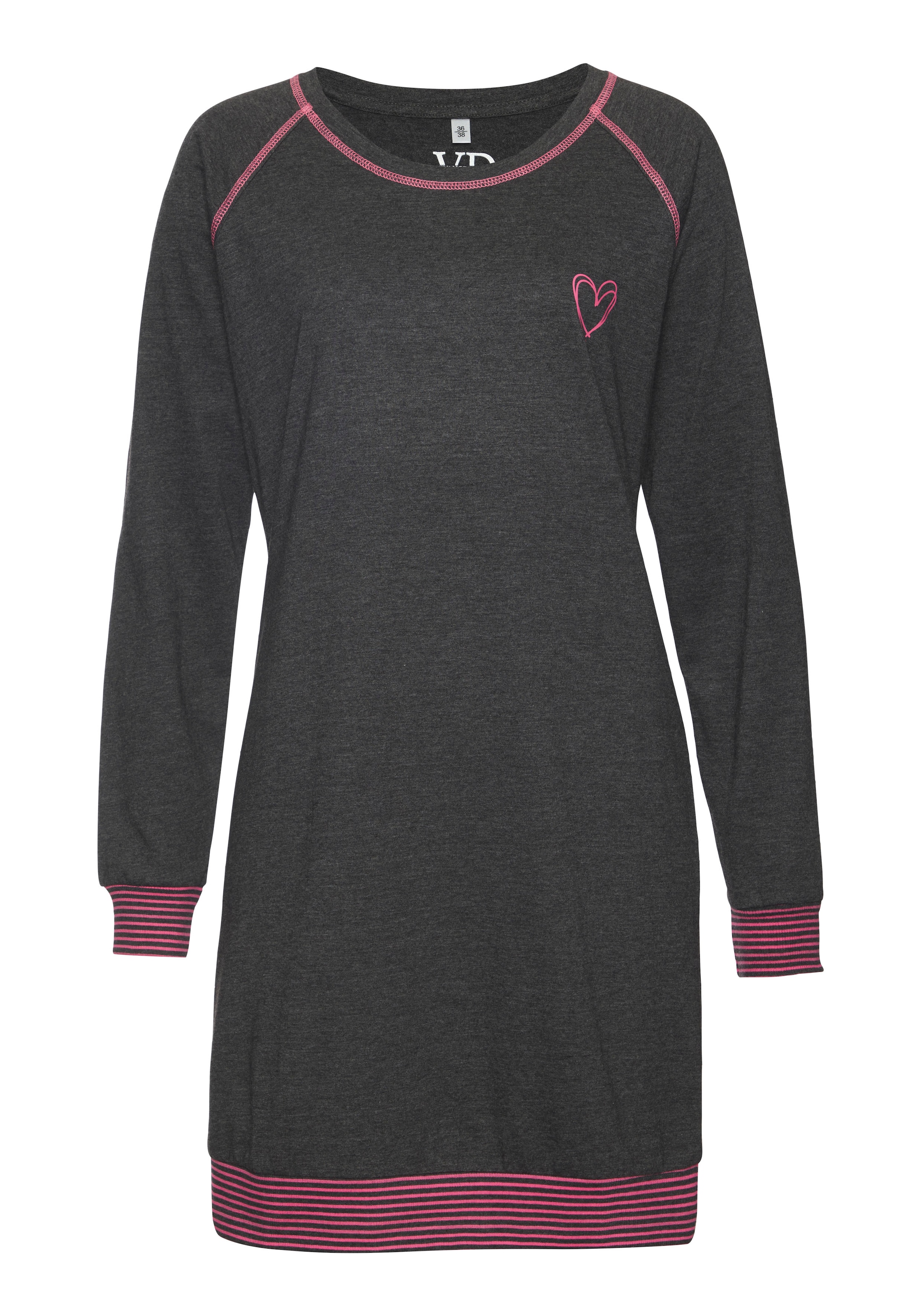 Vivance Dreams Nachthemd mit dekorativen Flatlock-Nähten in Neonfarben