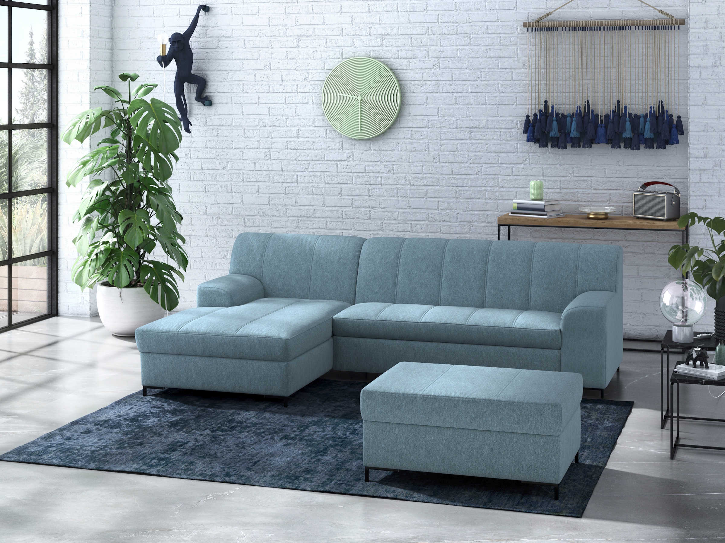 INOSIGN Ecksofa »Balme L-Form«, Inkl. Zierkissen, wahlweise mit Bettfunktion