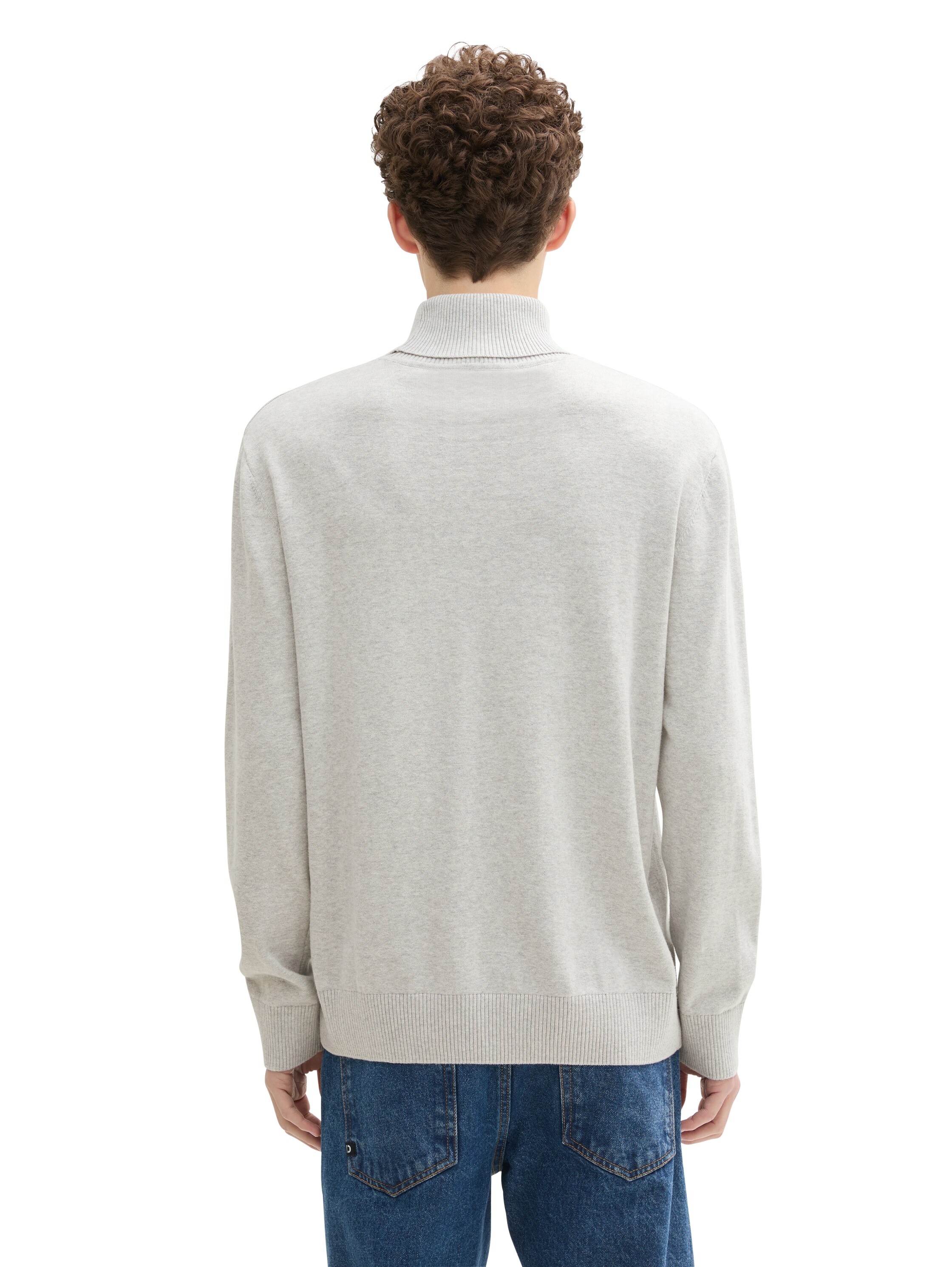 TOM TAILOR Denim Rollkragenpullover, mit Logo Stickerei