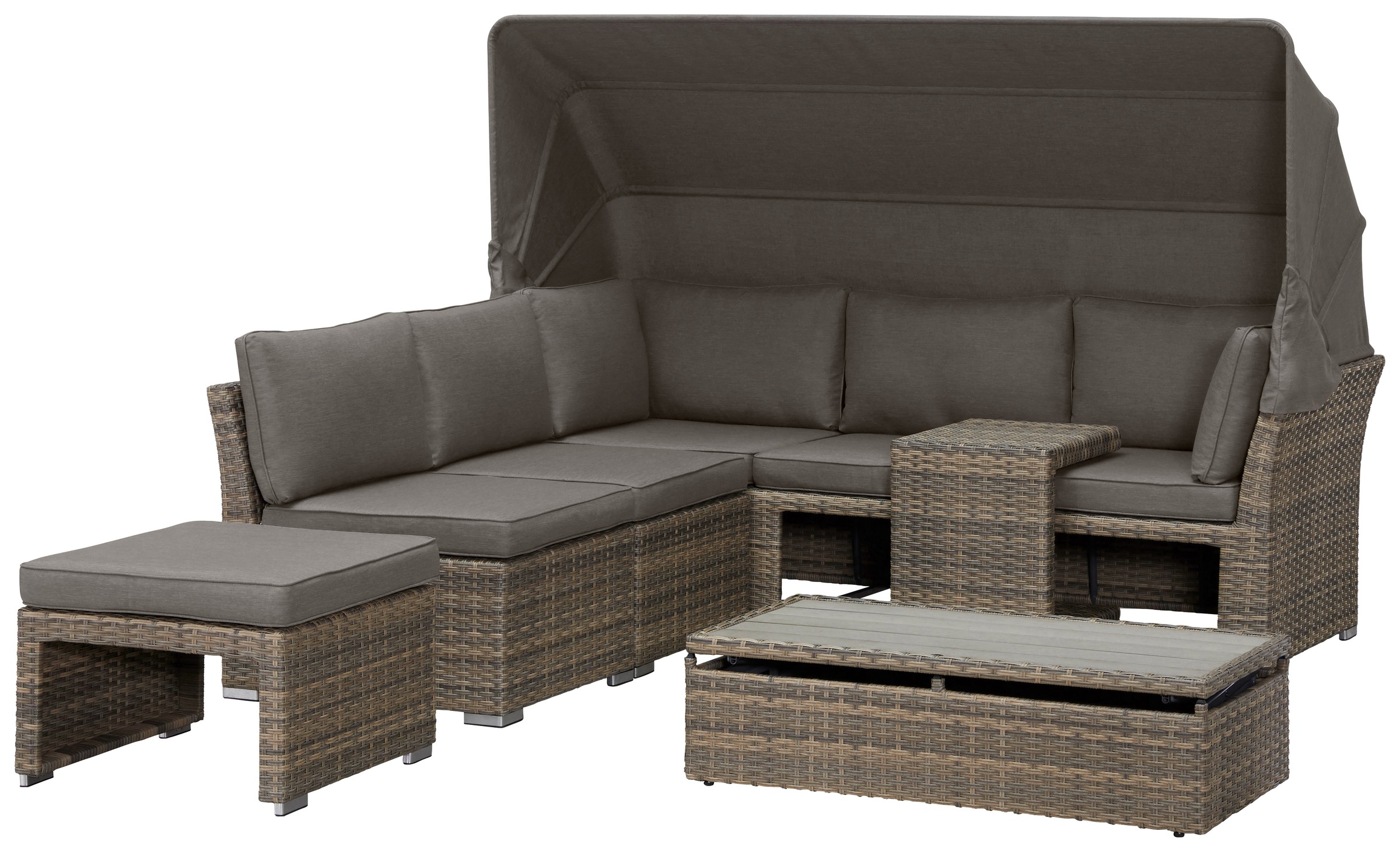 KONIFERA Gartenlounge-Set »Hawaii Premium« 1x3erSofa, 2xSessel, 1xHocker, 1 günstig online kaufen