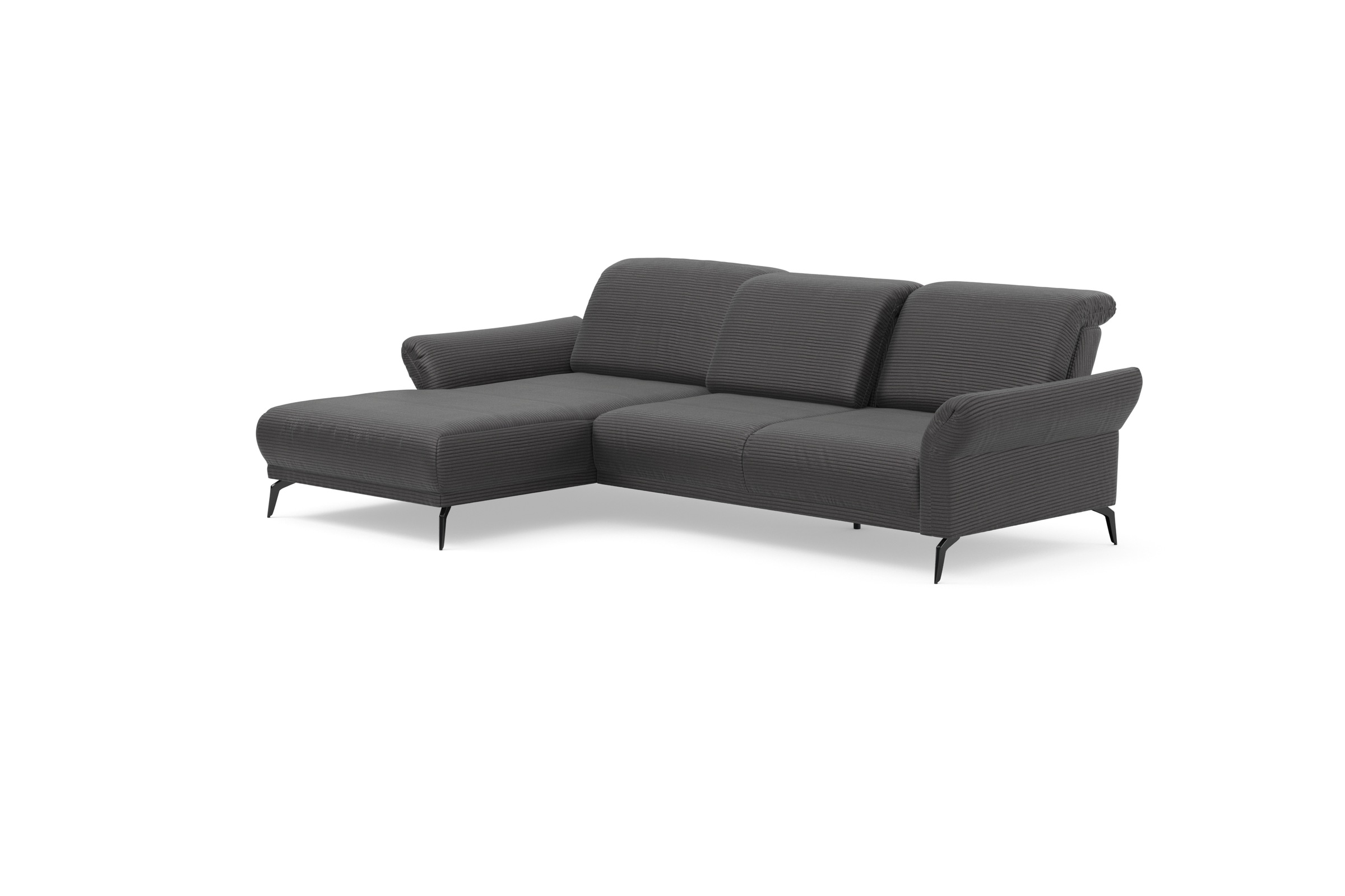 INOSIGN Ecksofa »Coco L-Form«, Sitztiefen-, Arm- und Kopfteilverstellung, Cord-Bezug, Fußhöhe 15 cm
