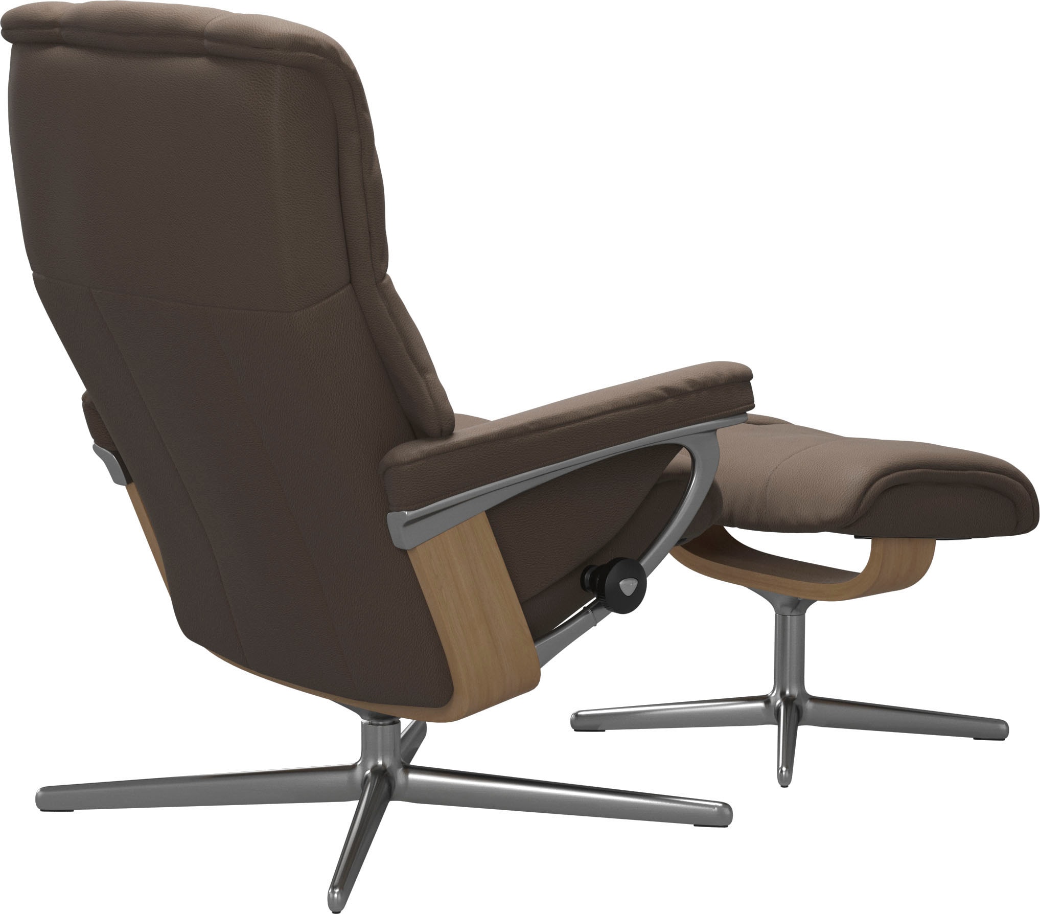 Stressless® Relaxsessel »Mayfair« Set, Relaxsessel mit Hocker,  mit Hocker, mit Cross Base, Größe S, M & L, Holzakzent Eiche