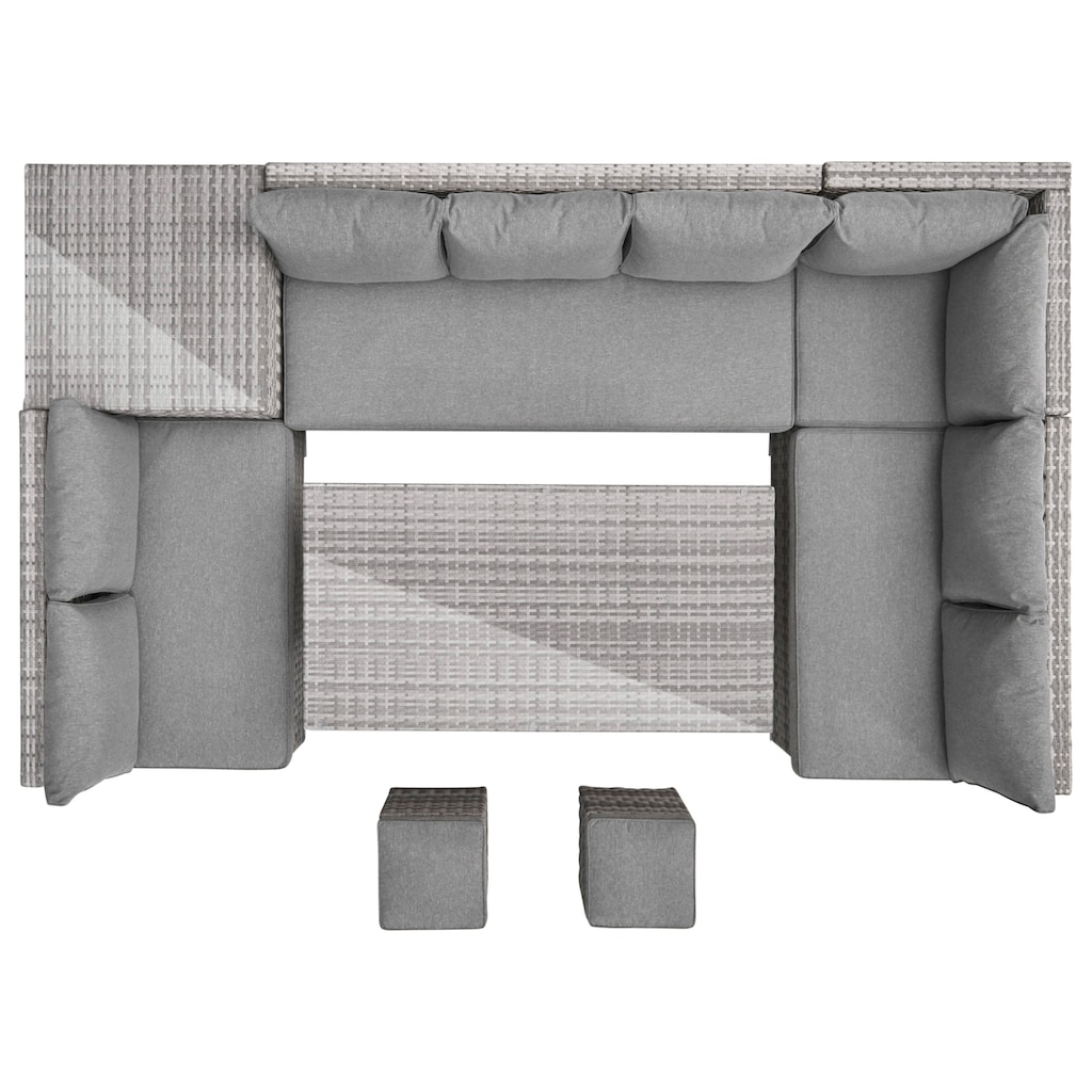 KONIFERA Gartenlounge-Set »Kalamos«, (Set, 23 tlg., 3er-Sofa, 2x 2er Sofa, Ecksofa, 2x Hocker, 2x Tisch, inkl. Auflagen)