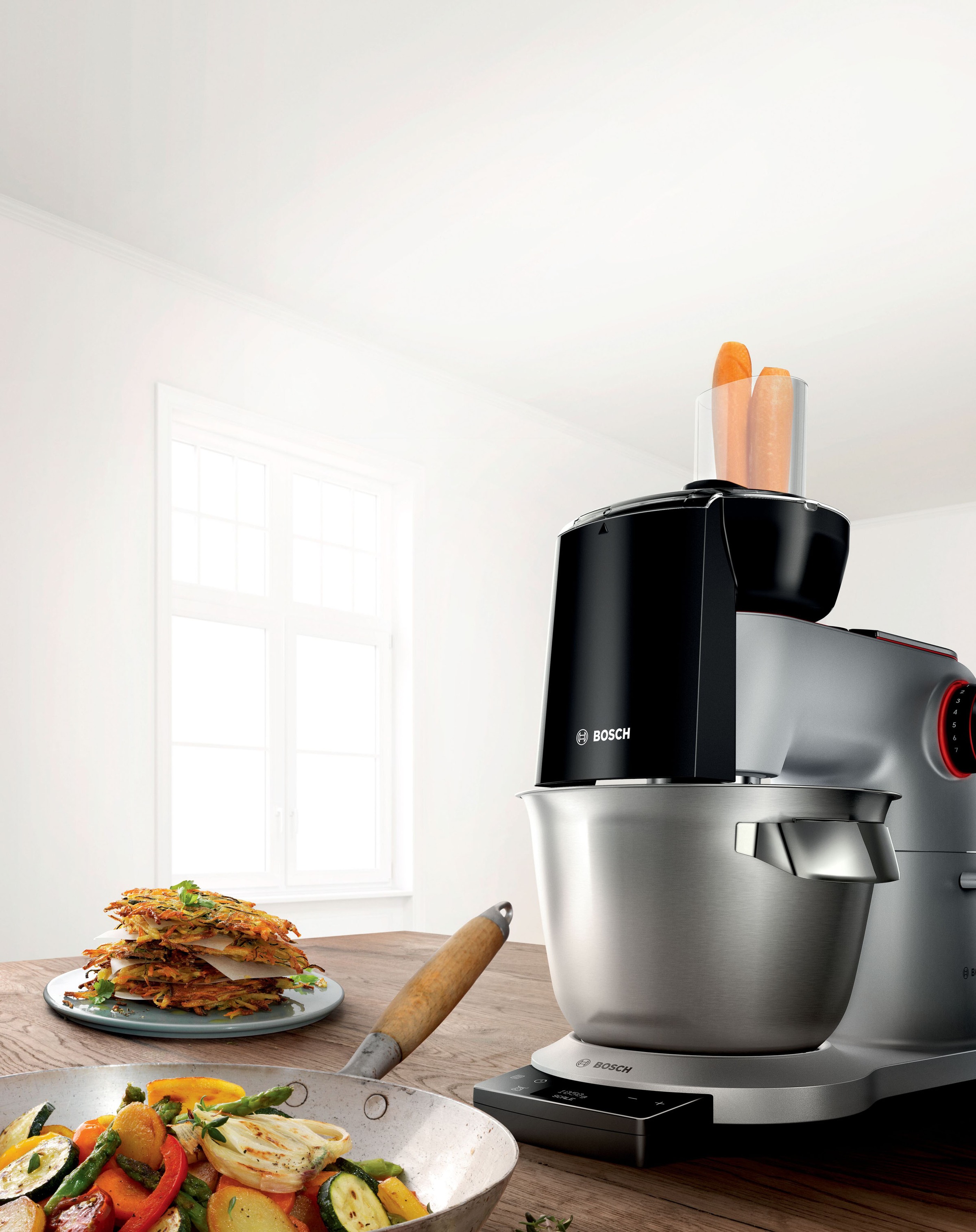 BOSCH Durchlaufschnitzler »MUZ9VL1 VeggieLove Set«, (6 tlg.), inkl. fünf Scheiben