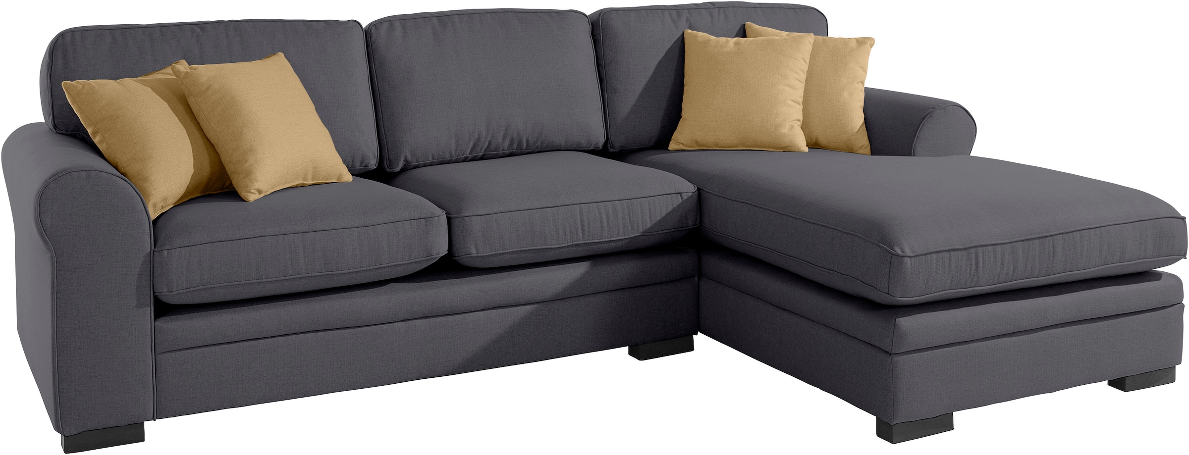 Home affaire Ecksofa »Broughton L-Form«, weicher Sitzkomfort, incl. 4 Zierkissen, Keder