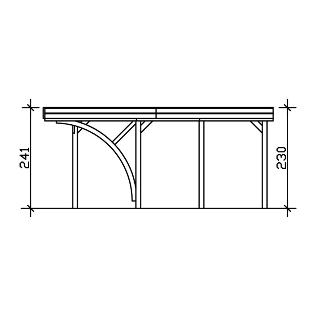 Skanholz Einzelcarport »Friesland Set 5«, Fichtenholz, 270 cm, dunkelgrau