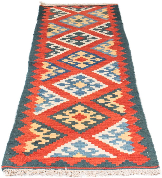 morgenland Wollteppich »Kelim - Oriental - 207 x 62 cm - dunkelrot«, rechte günstig online kaufen