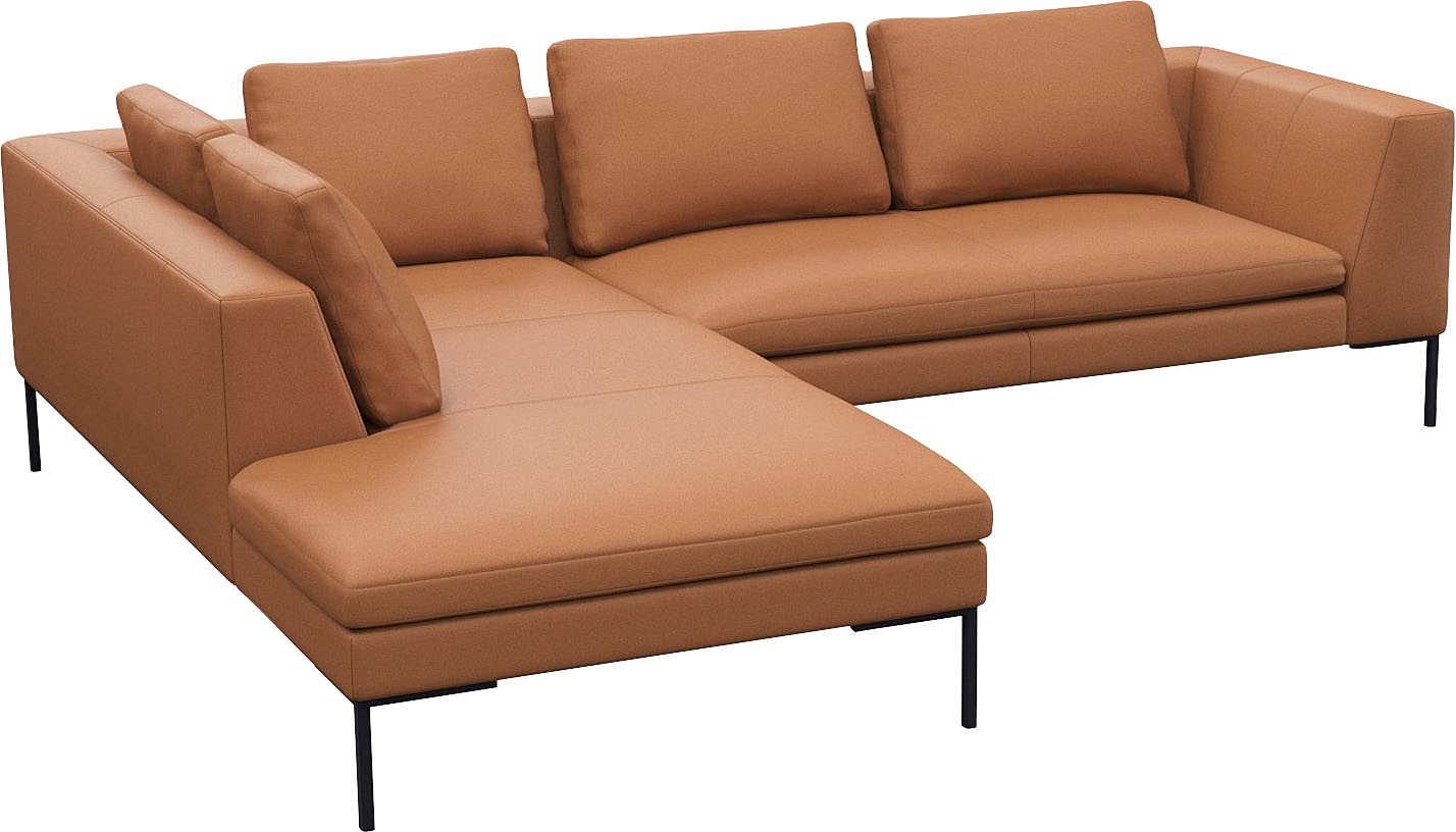 FLEXLUX Ecksofa »Loano, superbequemer Sitzkomfort durch Kaltschaum im Sitz«, modernes Sofa, frei im Raum stellbar, lose Kissen, L-Form