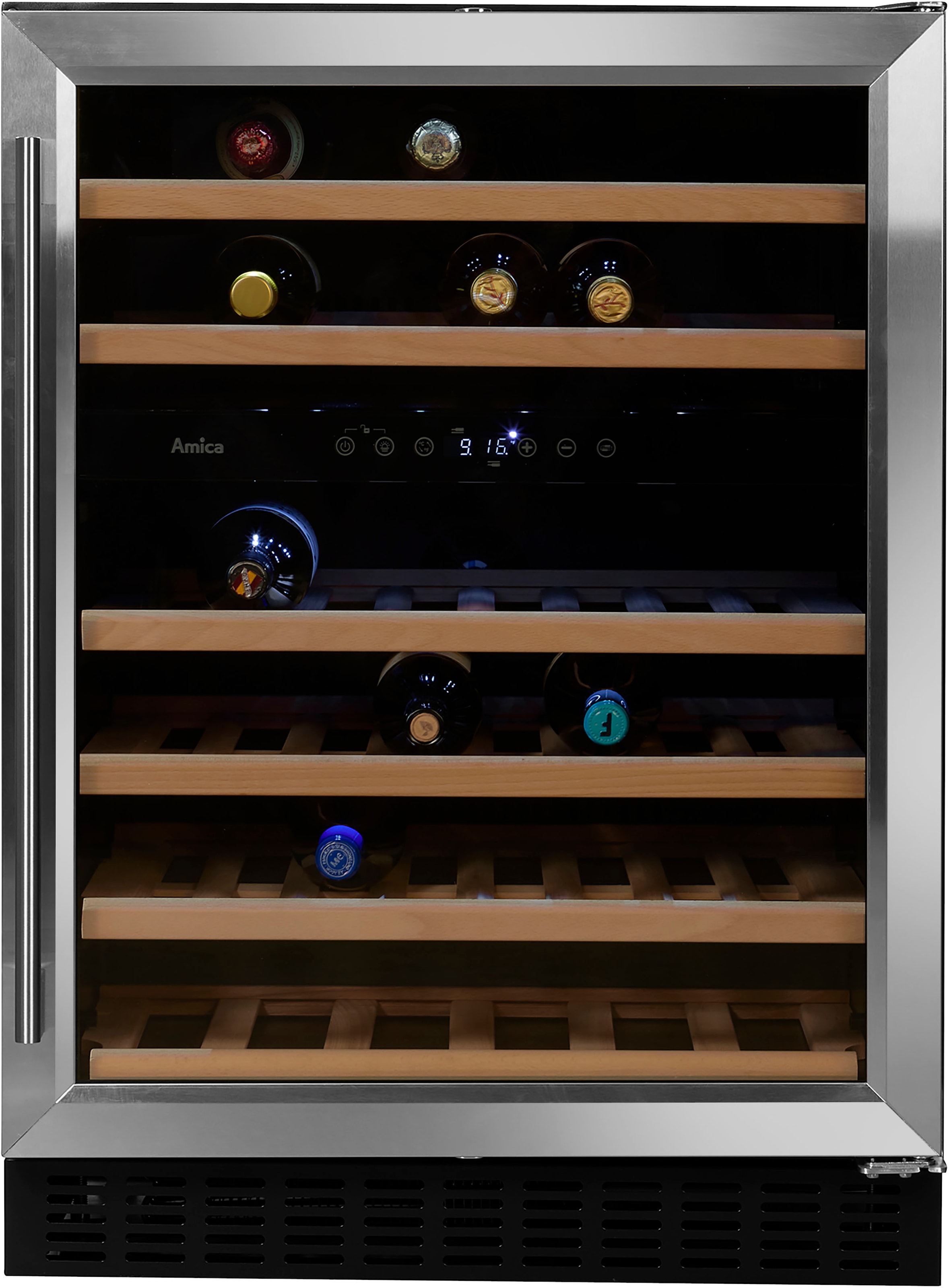 Amica Weintemperierschrank »WK 341 111 E«, für 46 Standardflaschen á 0,75l, Standkühlschrank