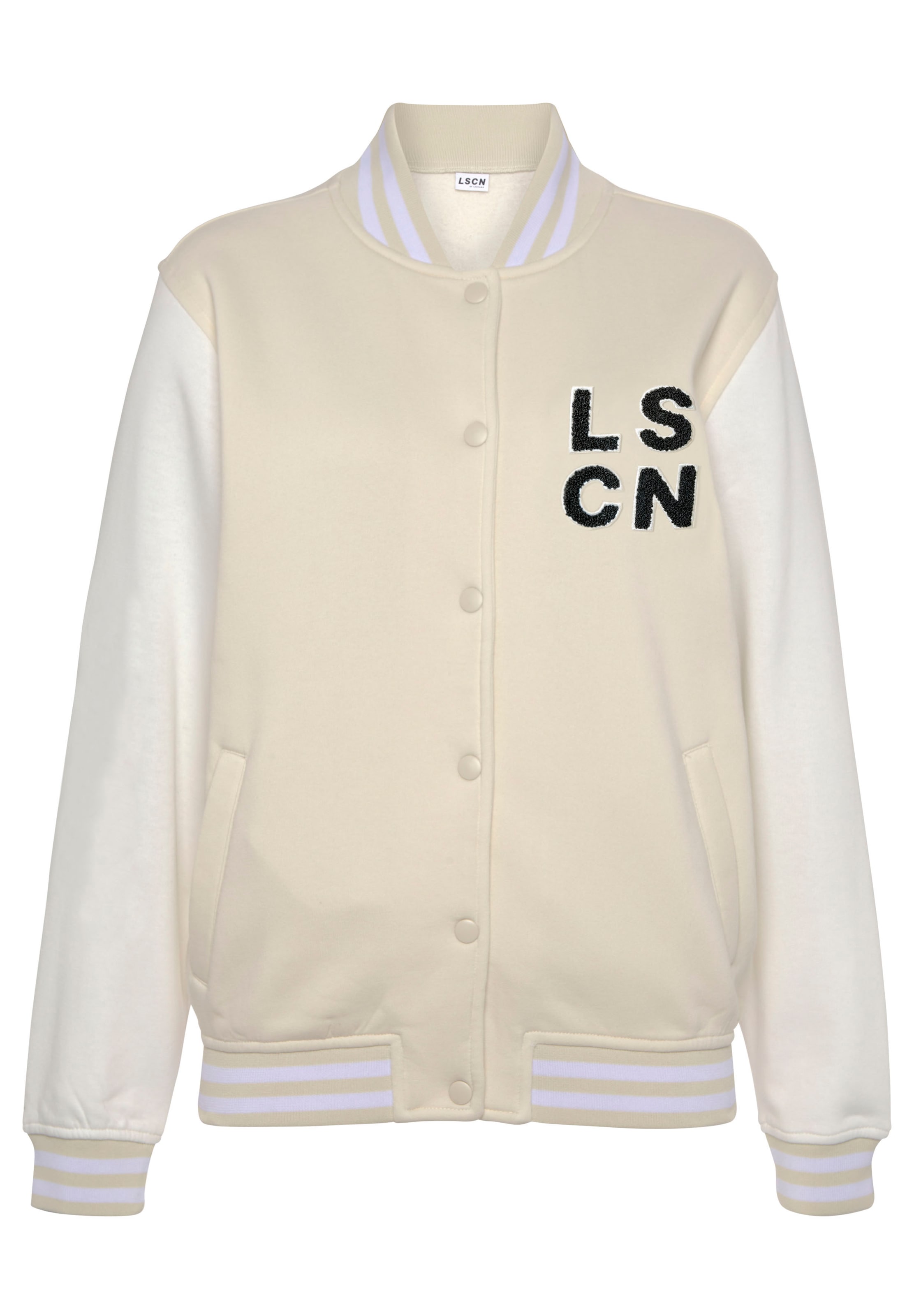 LSCN by LASCANA Sweatjacke, im College Stil, Loungeanzug