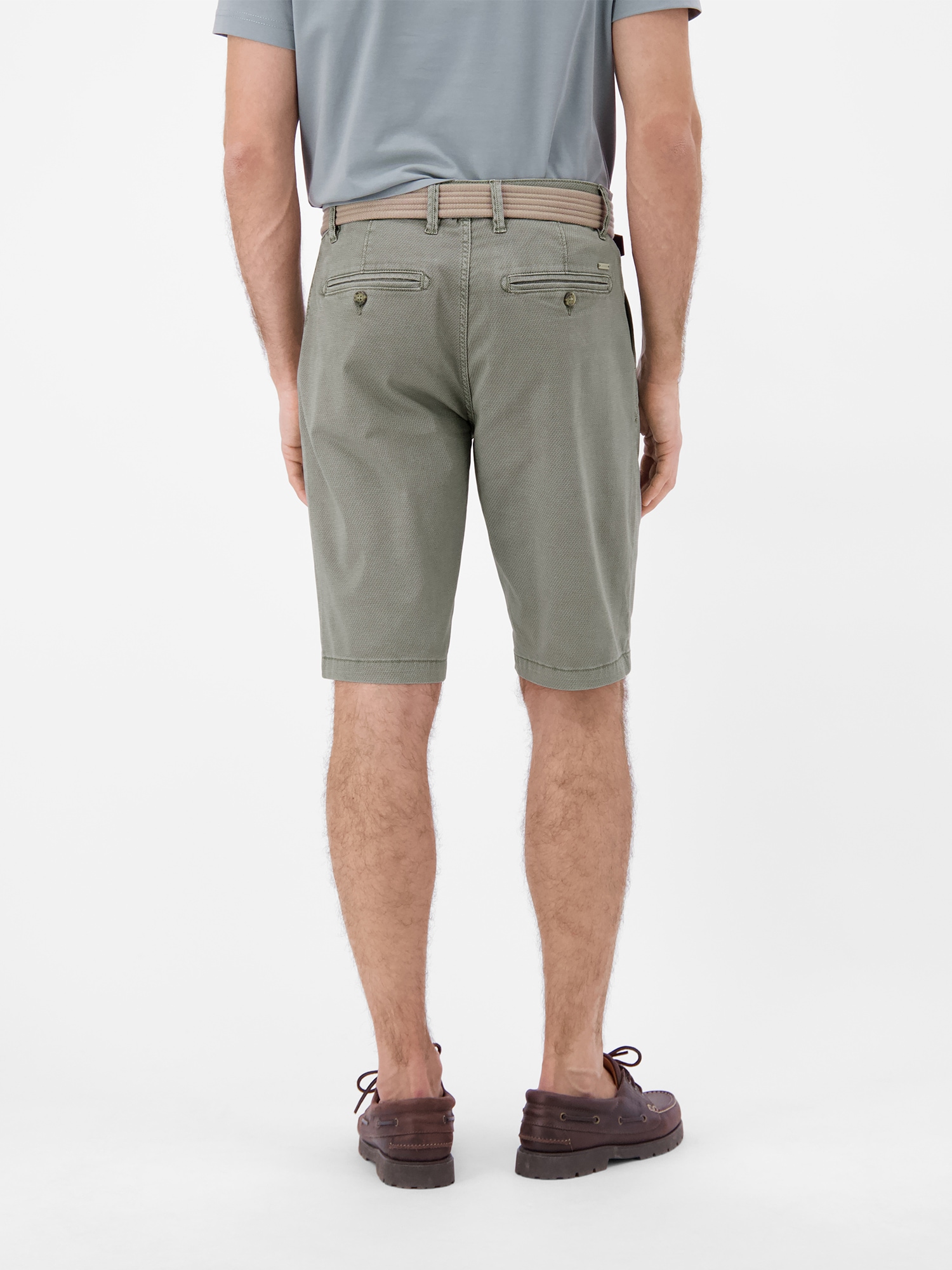LERROS Chinoshorts »Bequeme Chino-Bermuda mit Gürtel und Minimalprint«  Leichte Sommershorts aus 98% Baumwolle und 2% Elasthan, mit 4 Taschen